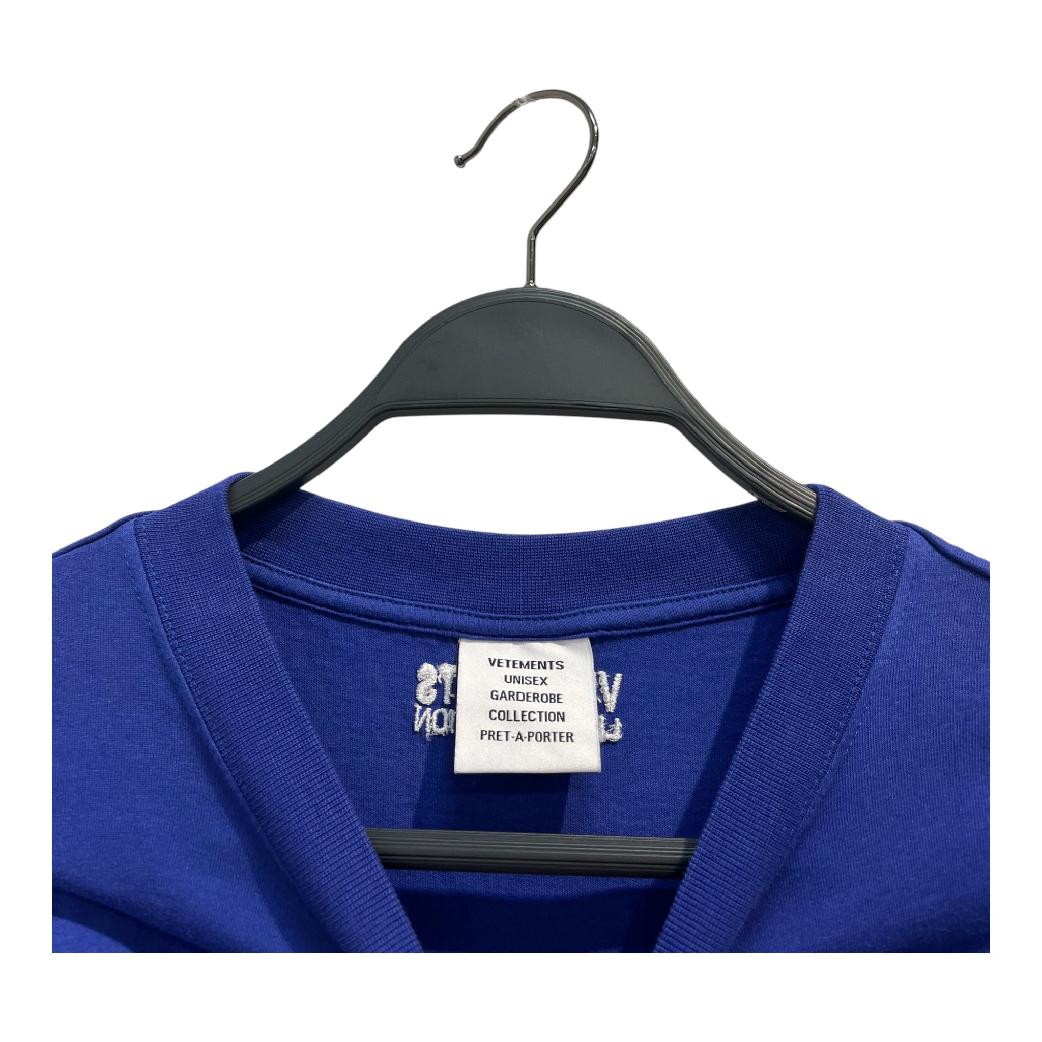 VETEMENTS/T-Shirt/S/Cotton/BLU/ANTWERPEN view 3