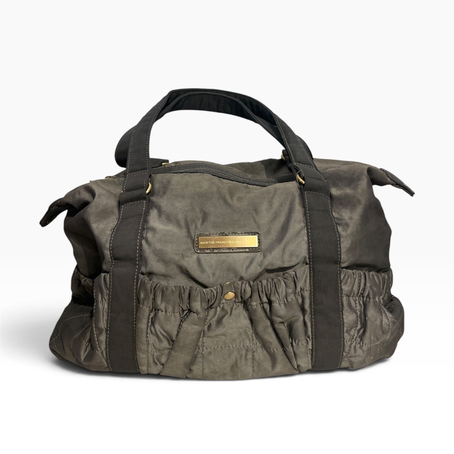 MARITHE FRANCOIS GIRBAUD/Hand Bag/Nylon/GRY/GOLD LOGO FRONT HARDWARE view 1