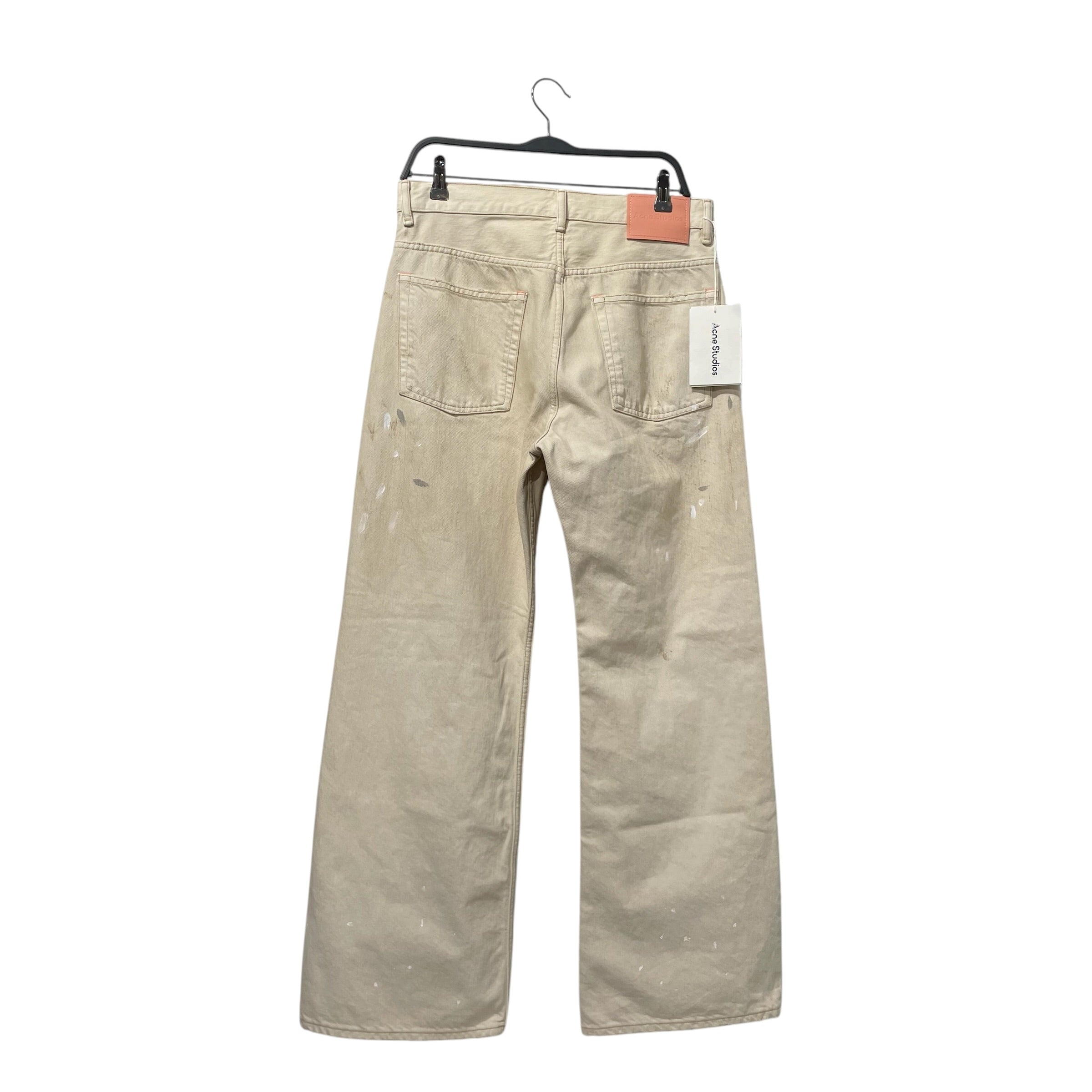 Acne Studios/Bootcut Pants/31/Cotton/BEG/Graphic/PAINT SPLATTER view 2