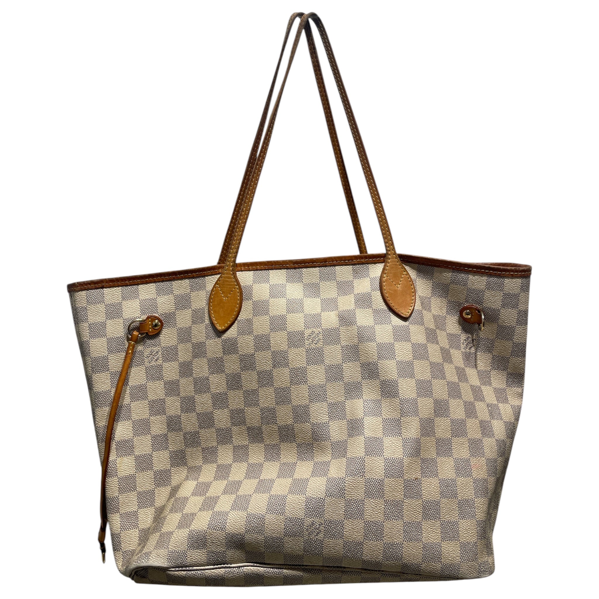 LOUIS VUITTON/Tote Bag/Monogram/Leather/WHT/DAMIER AZURE NEVERFULL PM view 1