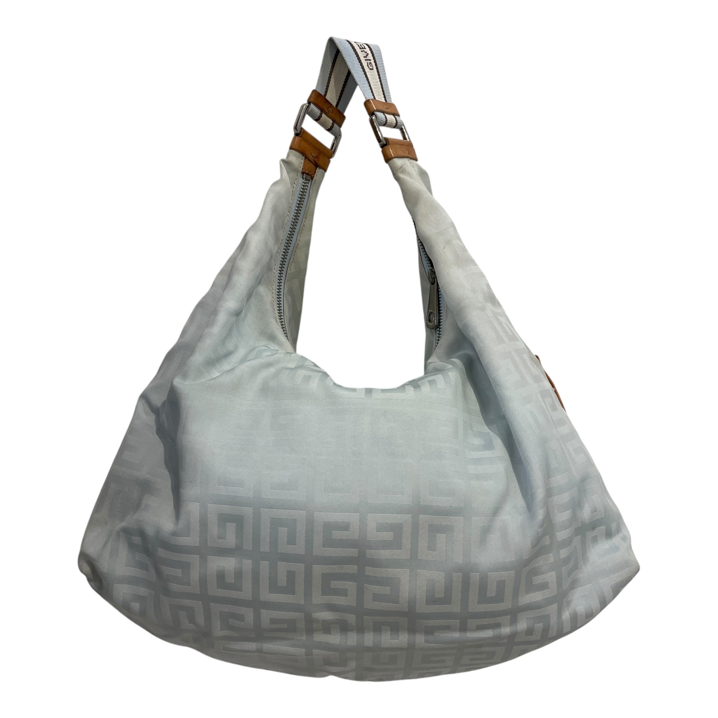 GIVENCHY/Hand Bag/Monogram/Nylon/BLU/BRWN TRIM, CRM LINING, 2PCKT view 3