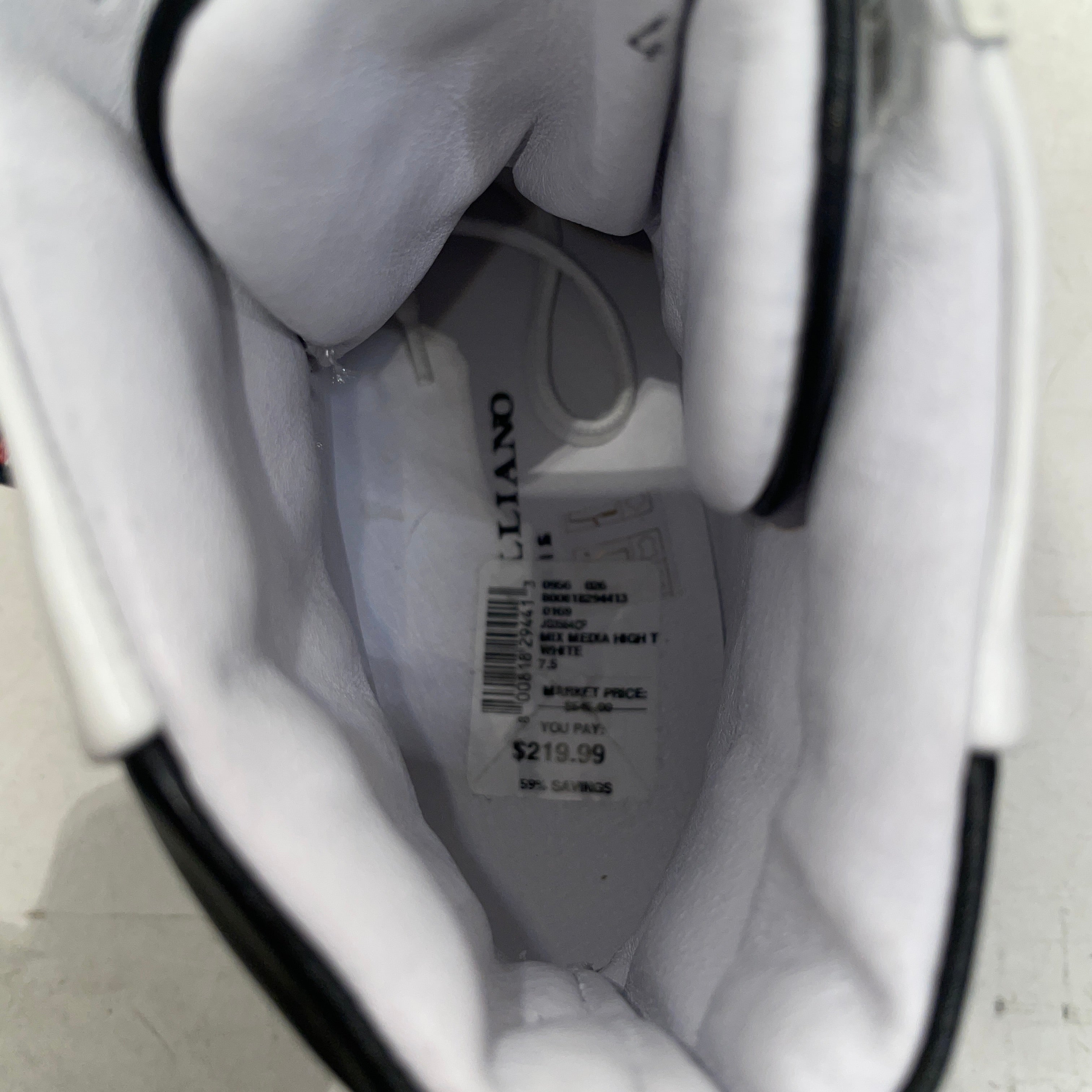 John Galliano/Hi-Sneakers/EU 40/Leather/WHT/RED VELCRO AROUND ANKLE view 5