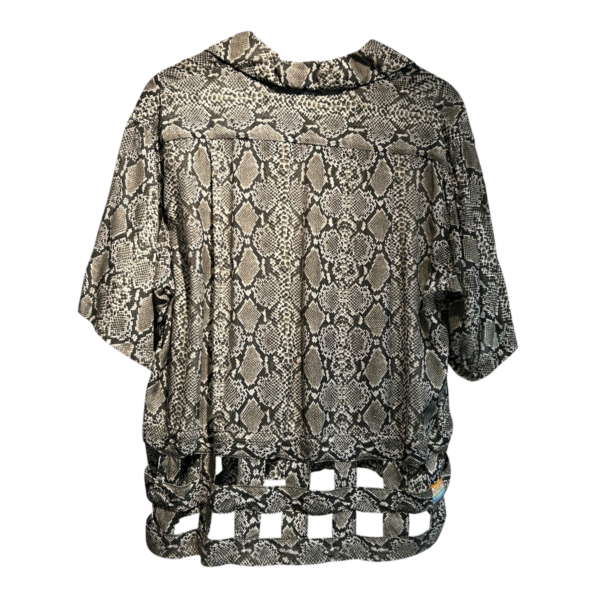 KAPITAL/SS Shirt/1/Silk/BEG/Animal Pattern/Snakeskin Perforated SS Shirt view 2