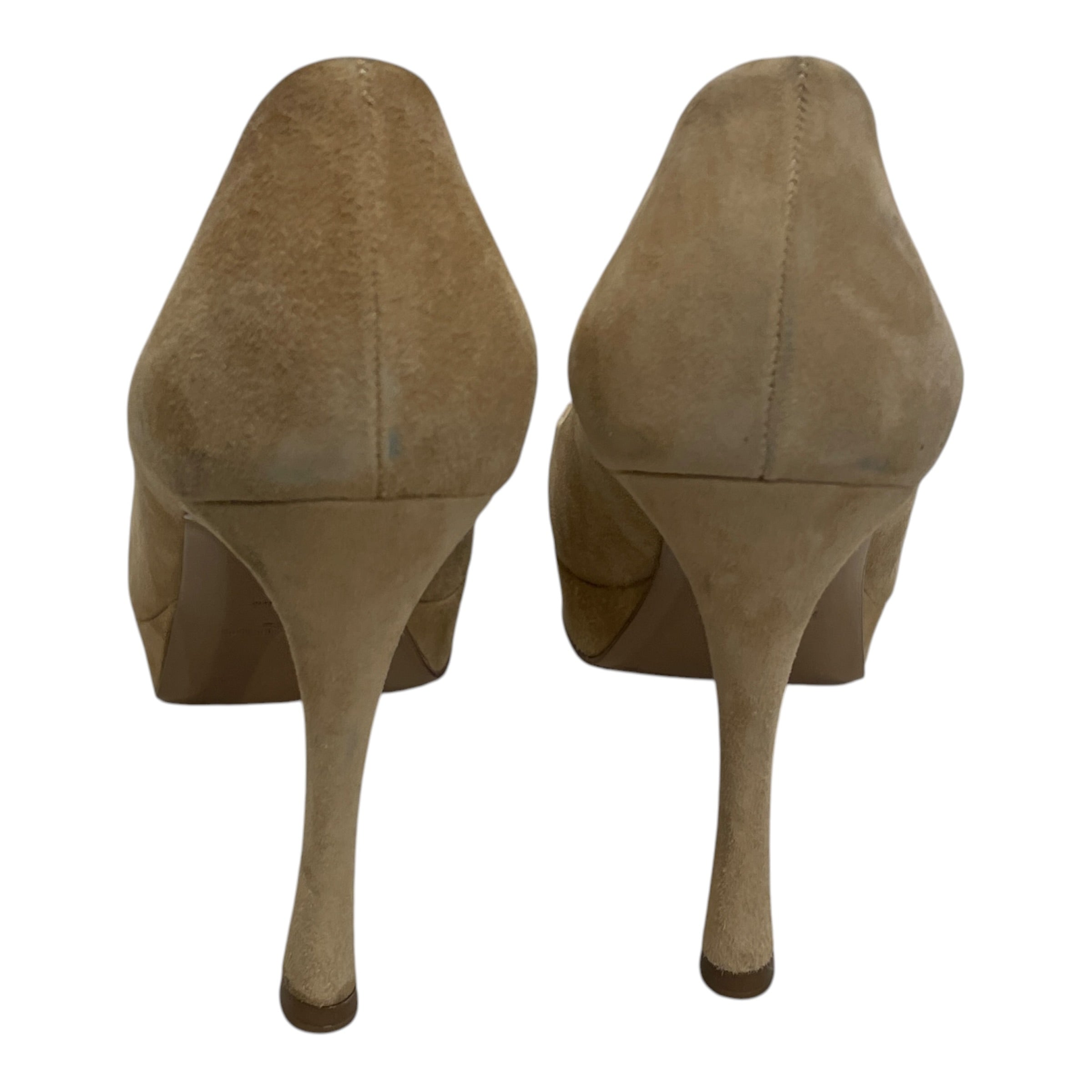 YVES SAINT LAURENT/Heels/EU 37/Suede/BEG/Open-Toe/YSL PLATFORM view 4
