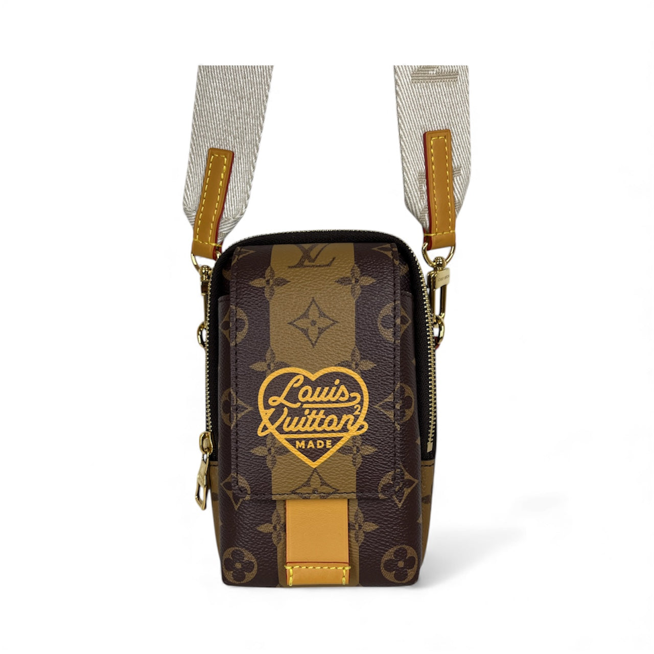 LOUIS VUITTON/Cross Body Bag/Monogram/Leather/BRW/Virgil Abloh Nigo Phone Pouch view 2