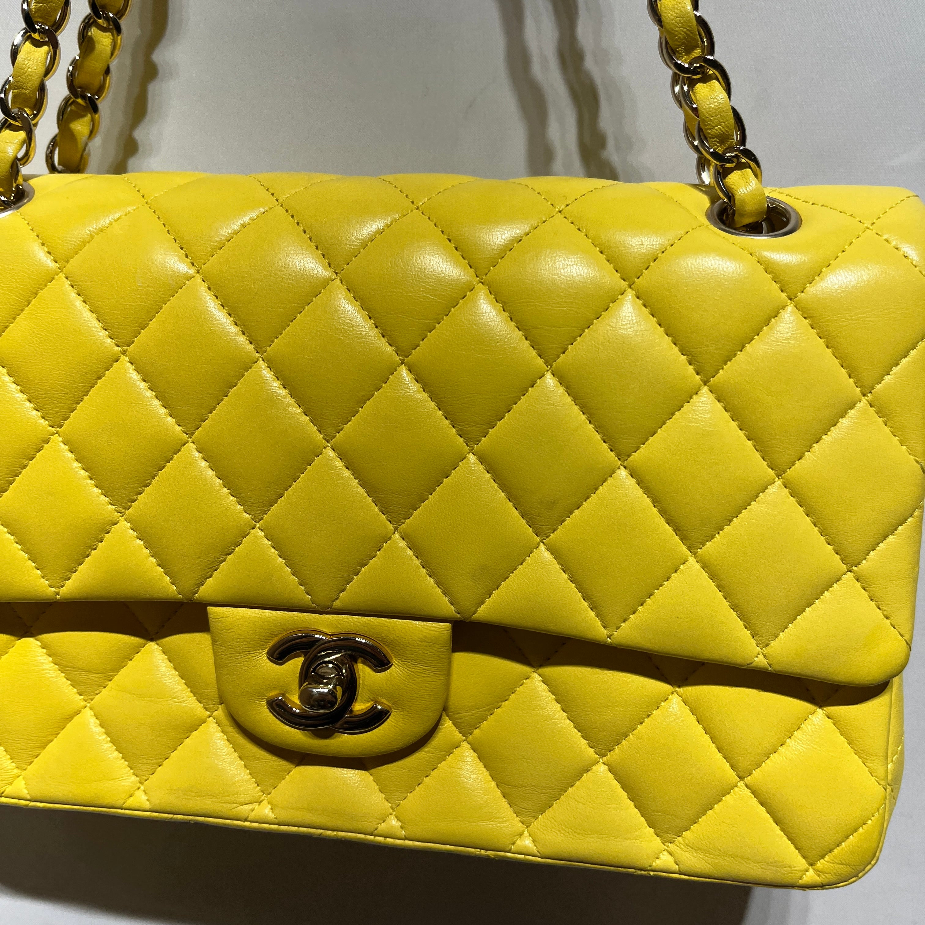 CHANEL/Cross Body Bag/Leather/YEL/ view 4