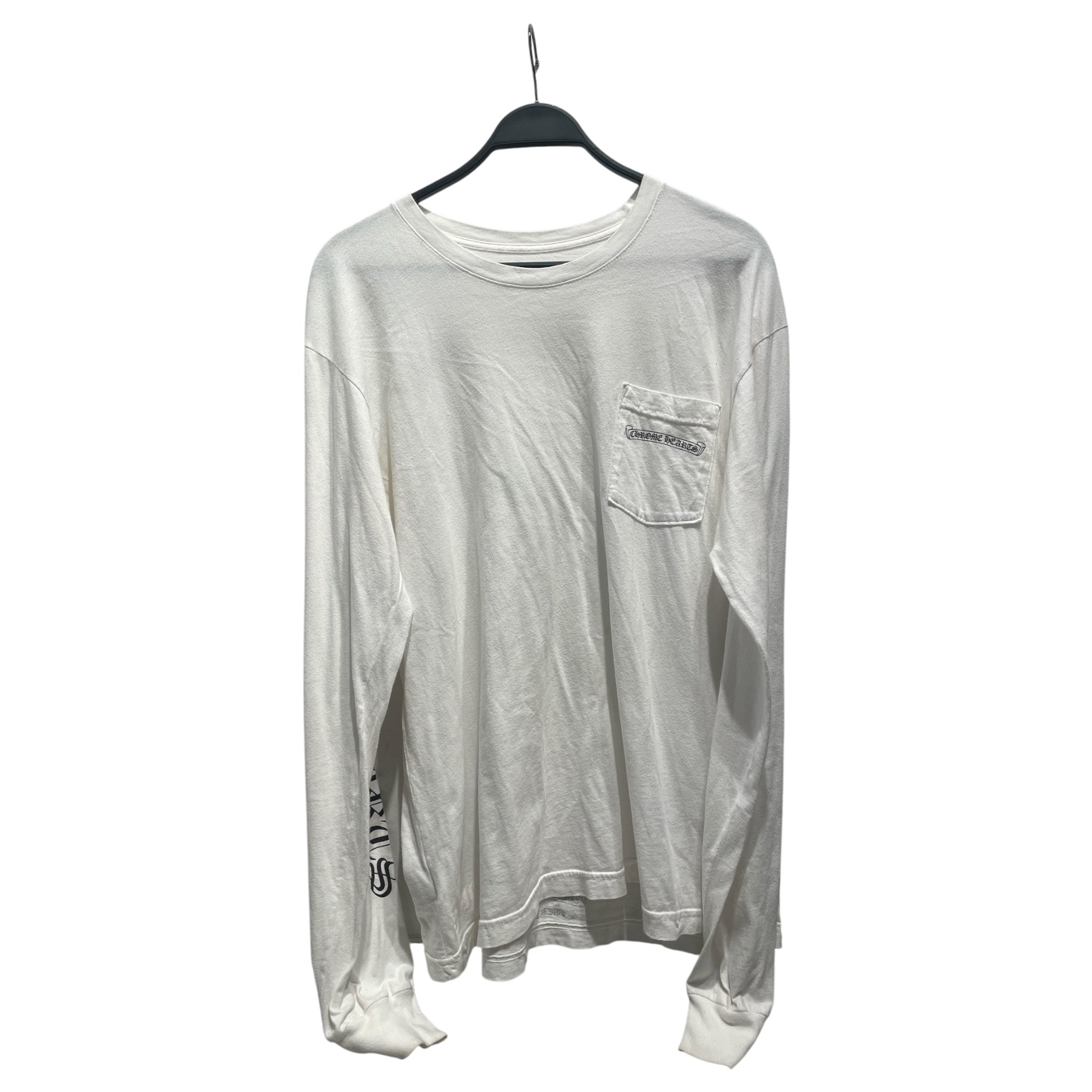 CHROME HEARTS/LS T-Shirt/L/Cotton/WHT/f*ck you arch logo view 1