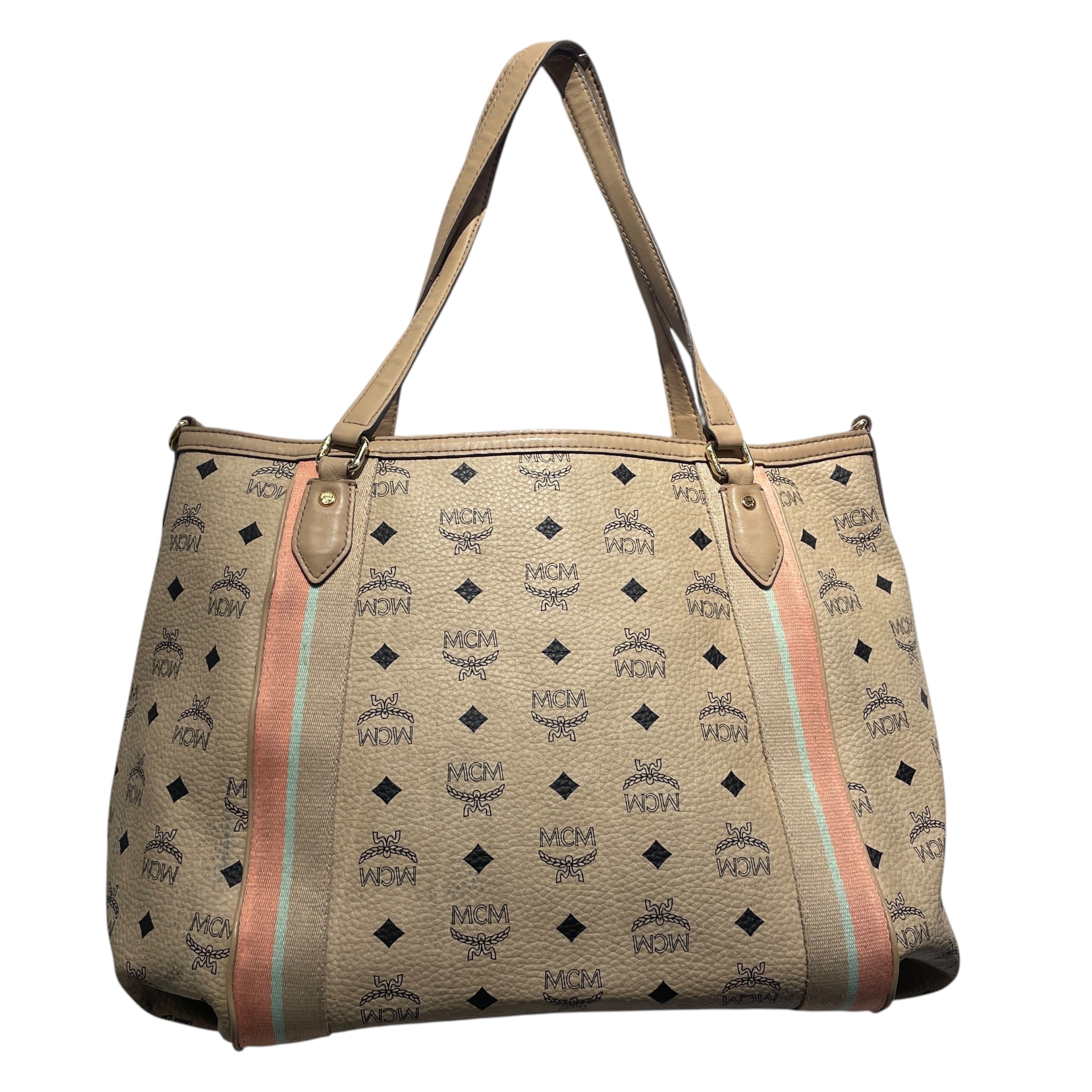 MCM/Tote Bag/Monogram/Leather/CRM/ view 2