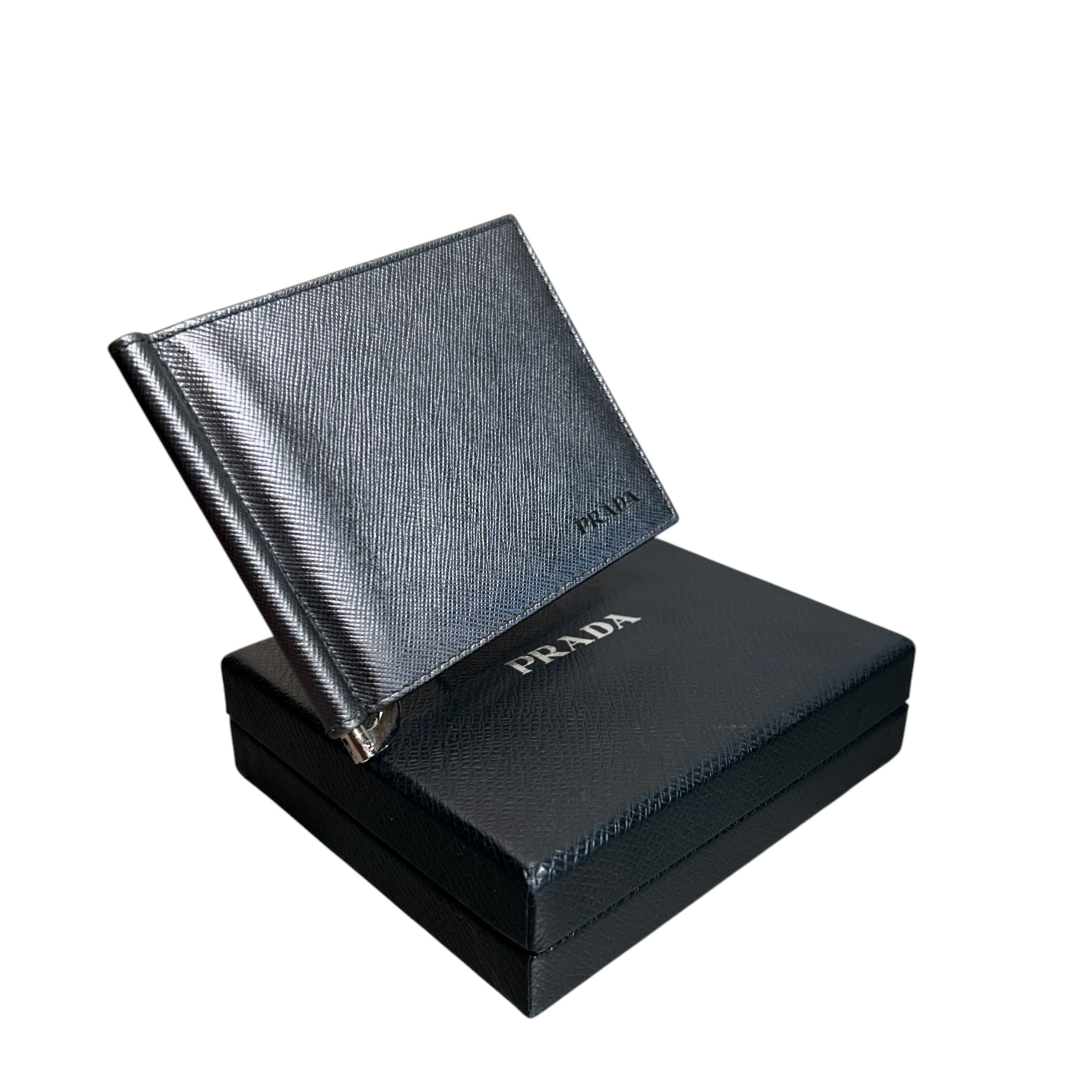 PRADA/Wallet/Leather/BLK/L's/Saffiano Money Clip Wallet view 7