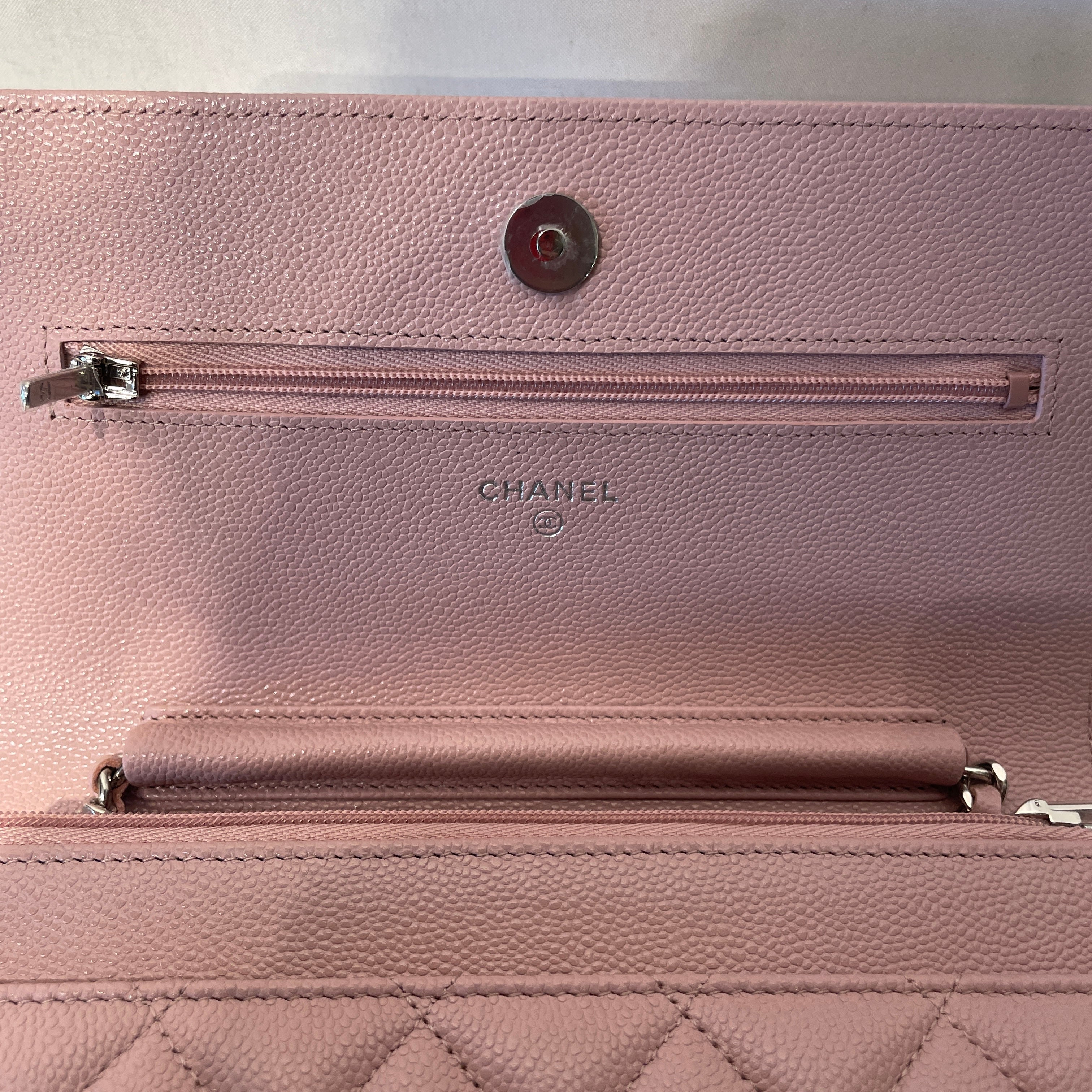 CHANEL/Cross Body Bag/Leather/PNK/CAVIAR CLASSIC WALLET view 5