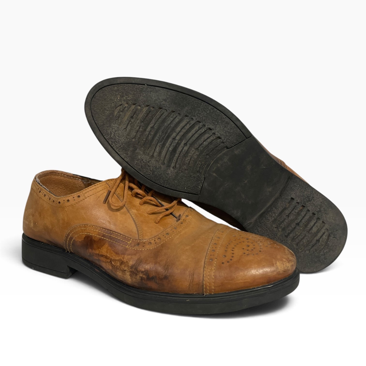 Maison Margiela/Dress Shoes/US 7.5/Leather/BEG/Holed design used view 3