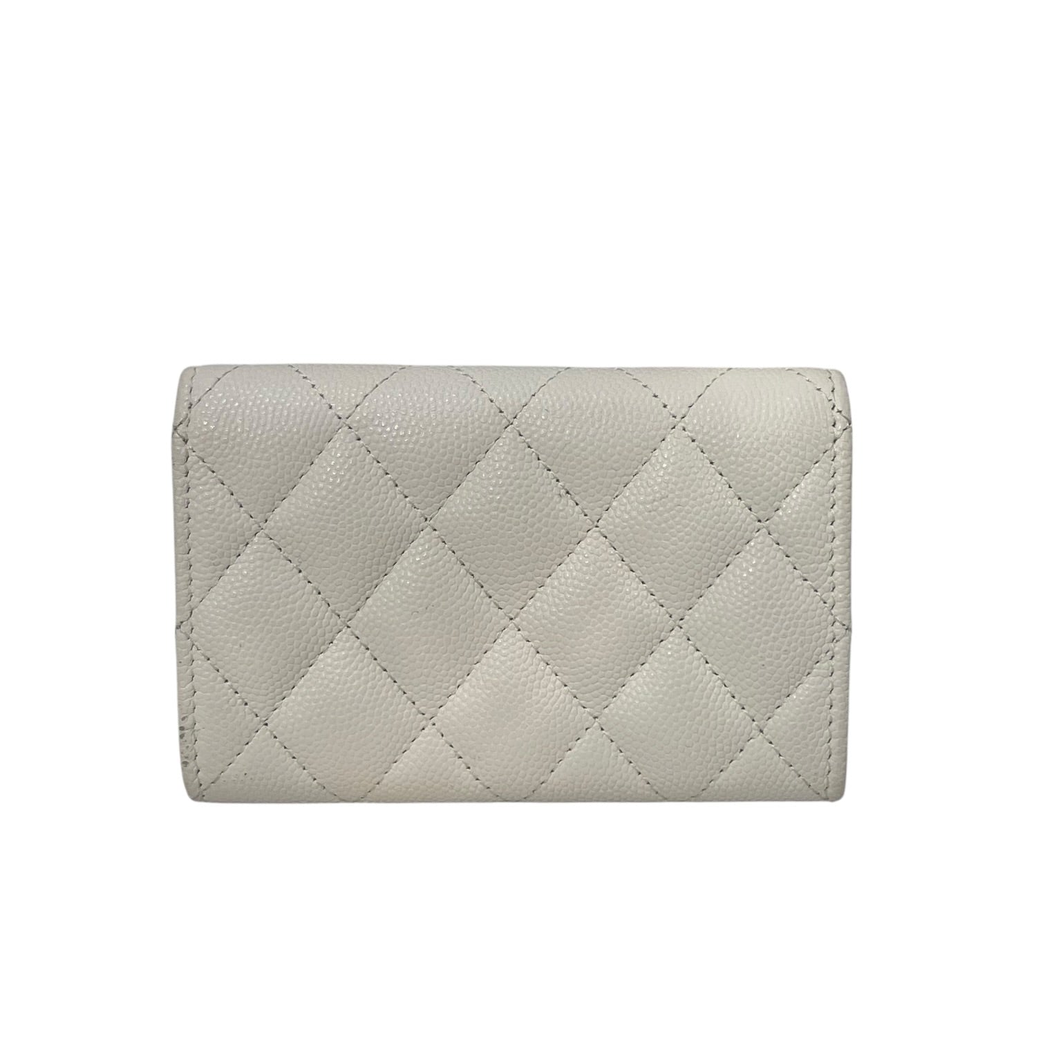 CHANEL/Trifold Wallet/Leather/WHT/L's/CC CARD HOLDER QUILTED view 2