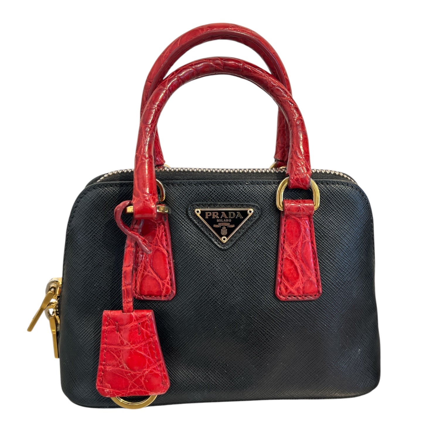 PRADA/Hand Bag/Leather/BLK/mini promenade view 1