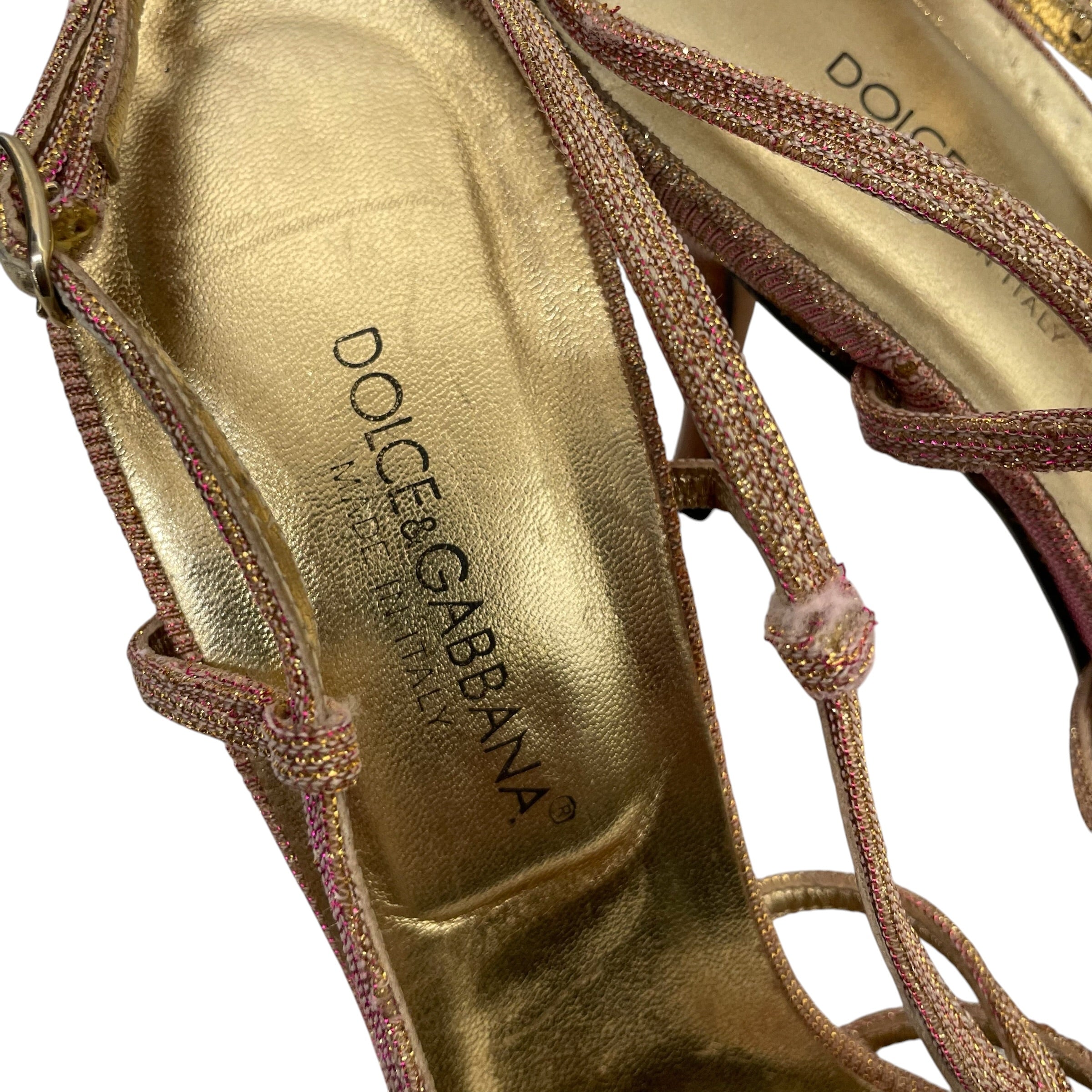 DOLCE&GABBANA/Heels/EU 38/Glitter/PNK/PINK AND GOLD GLITTER HEELS view 6