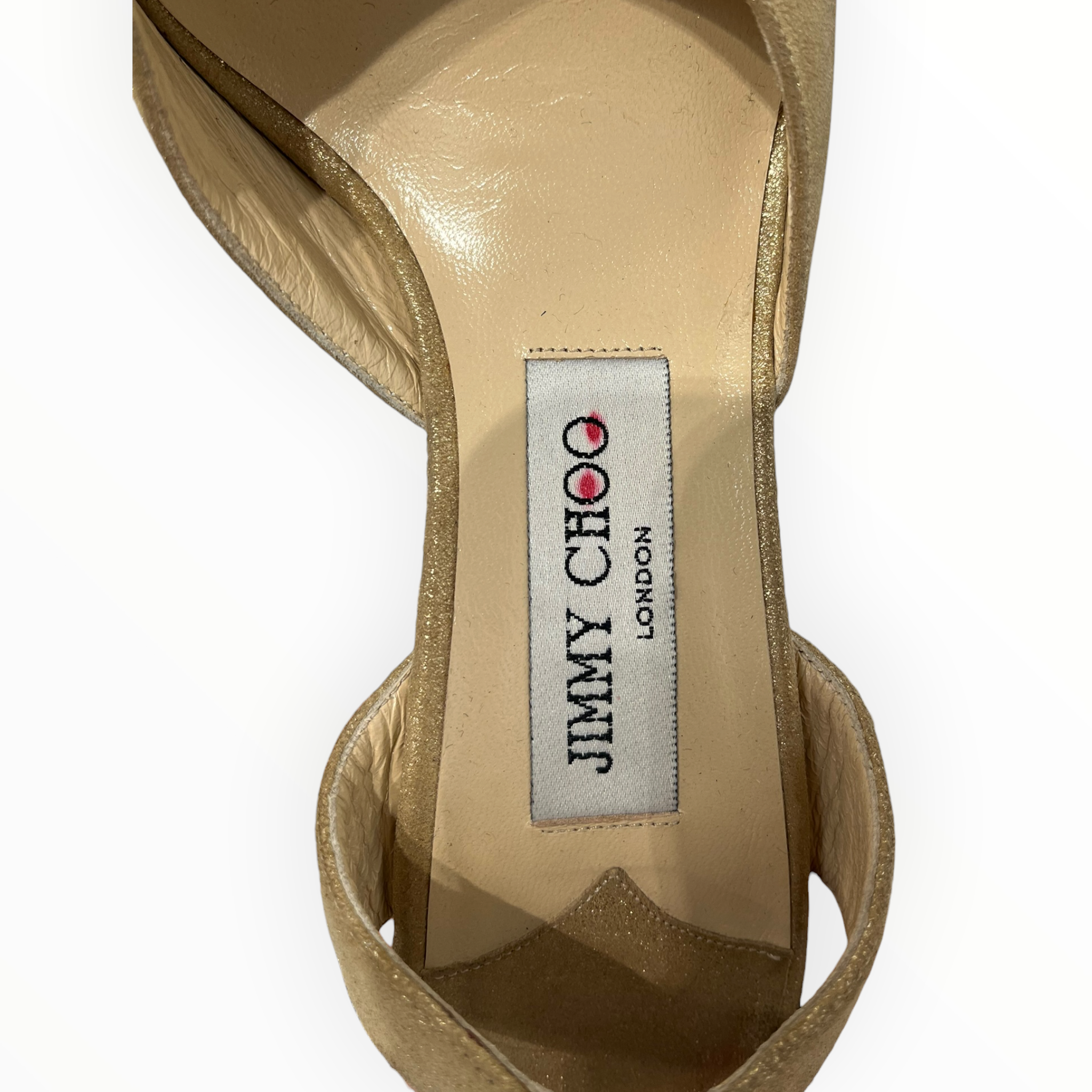 JIMMY CHOO/Heels/EU 37/Leather/GLD/THREADED STRAP TIE-IN view 4