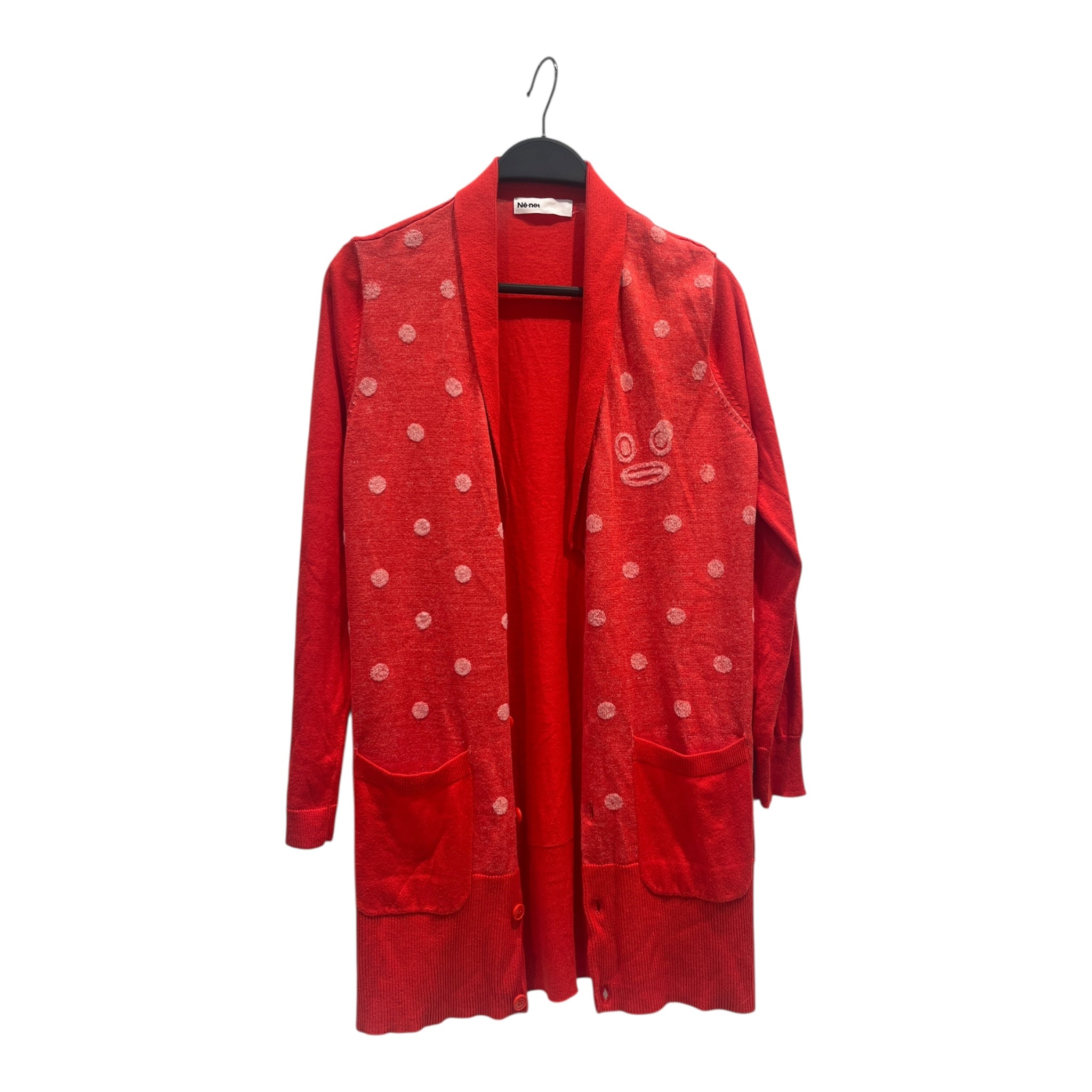 Ne-net/Cardigan/2/Cotton/RED/POLKADOT CARDIGAN W/ CAT view 1
