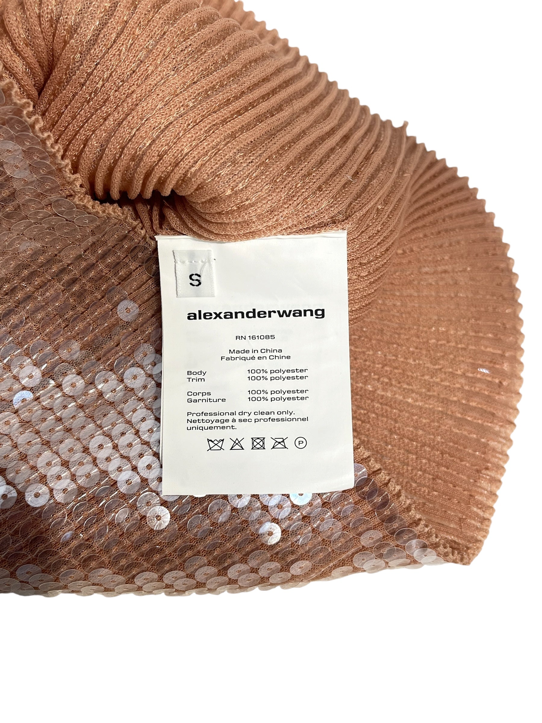 Alexander Wang/T-Shirt/S/Polyester/PNK/SEQUINED CORAL CROP TOP view 4