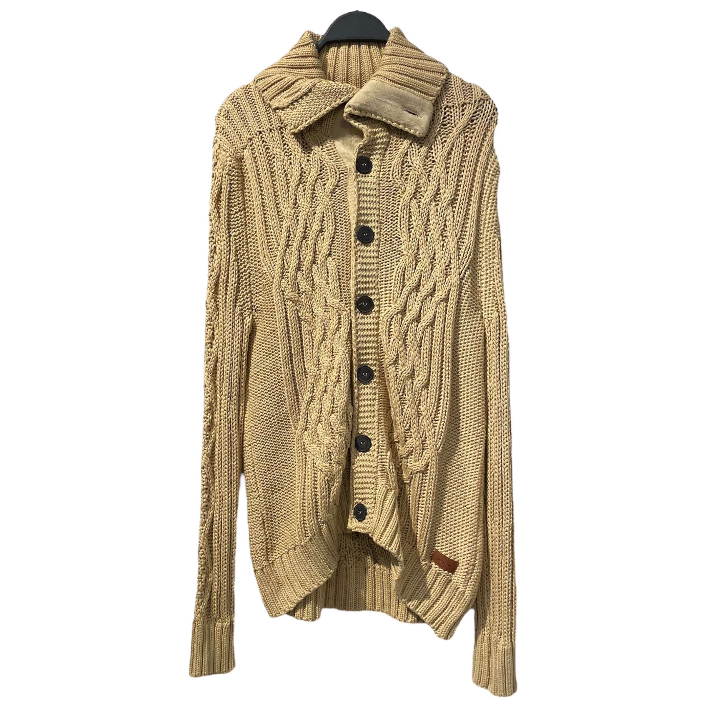 Y. CHROMA/Cardigan/M/Cotton/CML/POWER CABLE KNIT SWEATER view 1