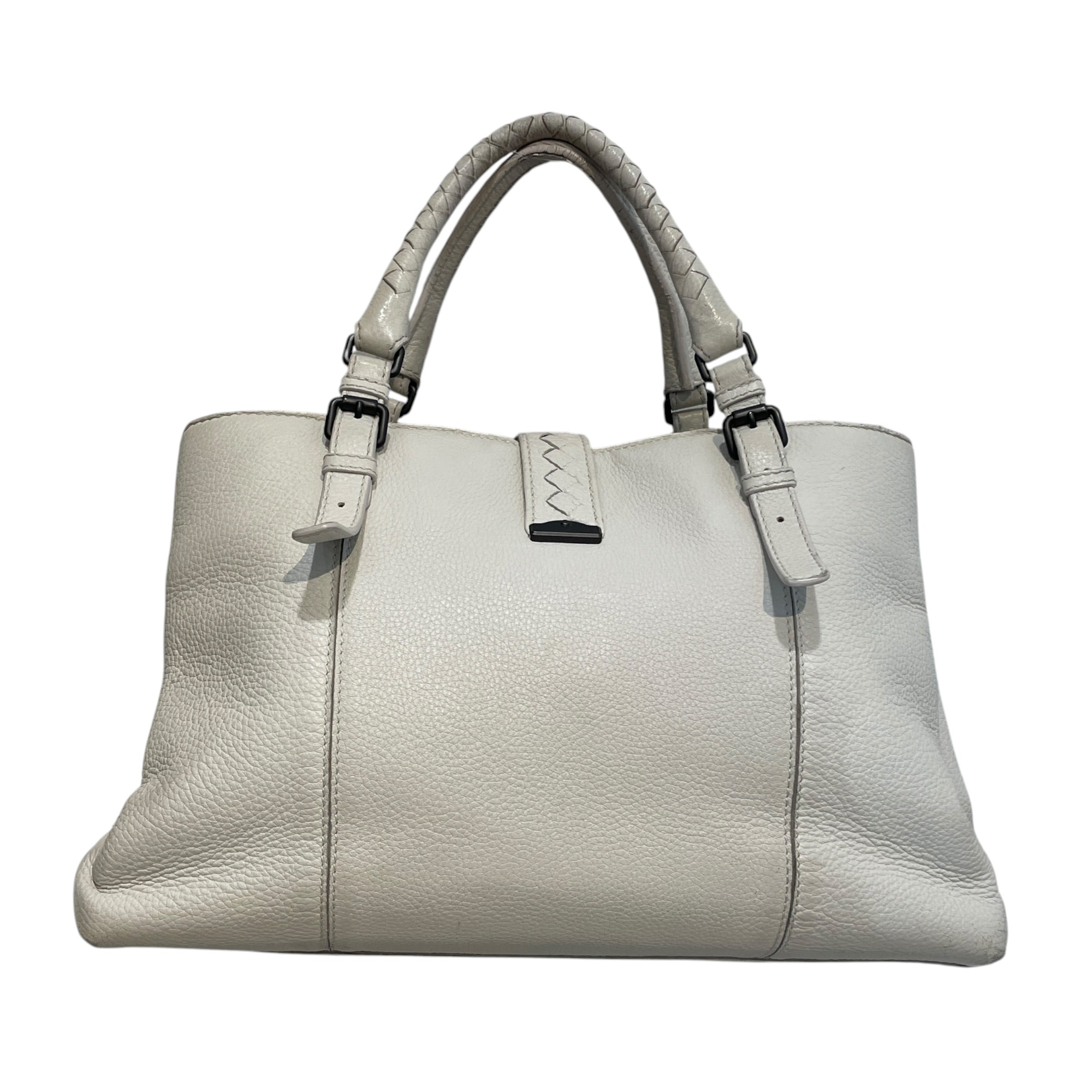 BOTTEGA VENETA/Hand Bag/Leather/CRM/Intrecciato Roma Satchel view 2