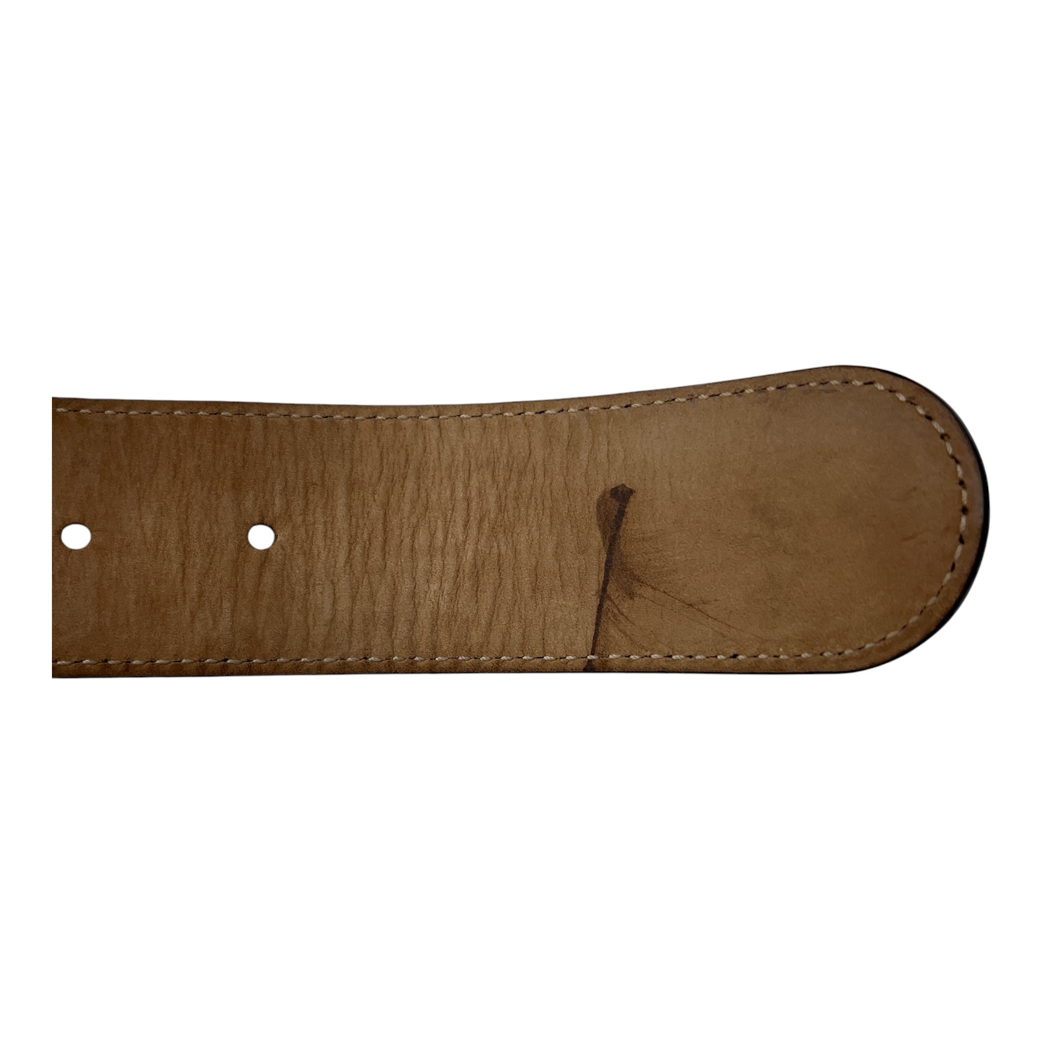GUCCI/Belt/Monogram/Leather/CRM/INTERLOCKING BUCKLE view 3