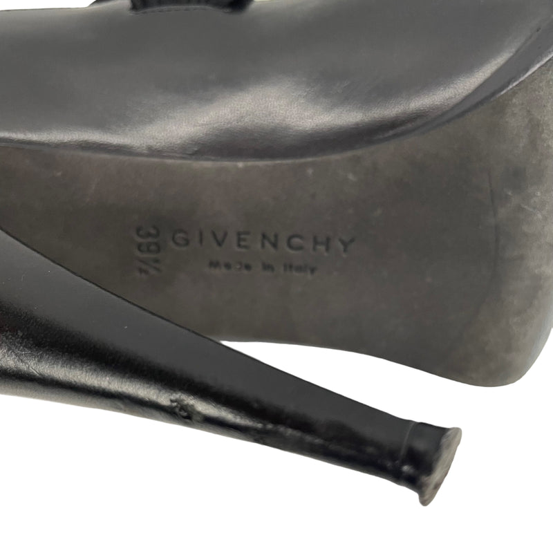 GIVENCHY/Heels/EU 39.5/Leather/BLK/CLOTH DRAPING