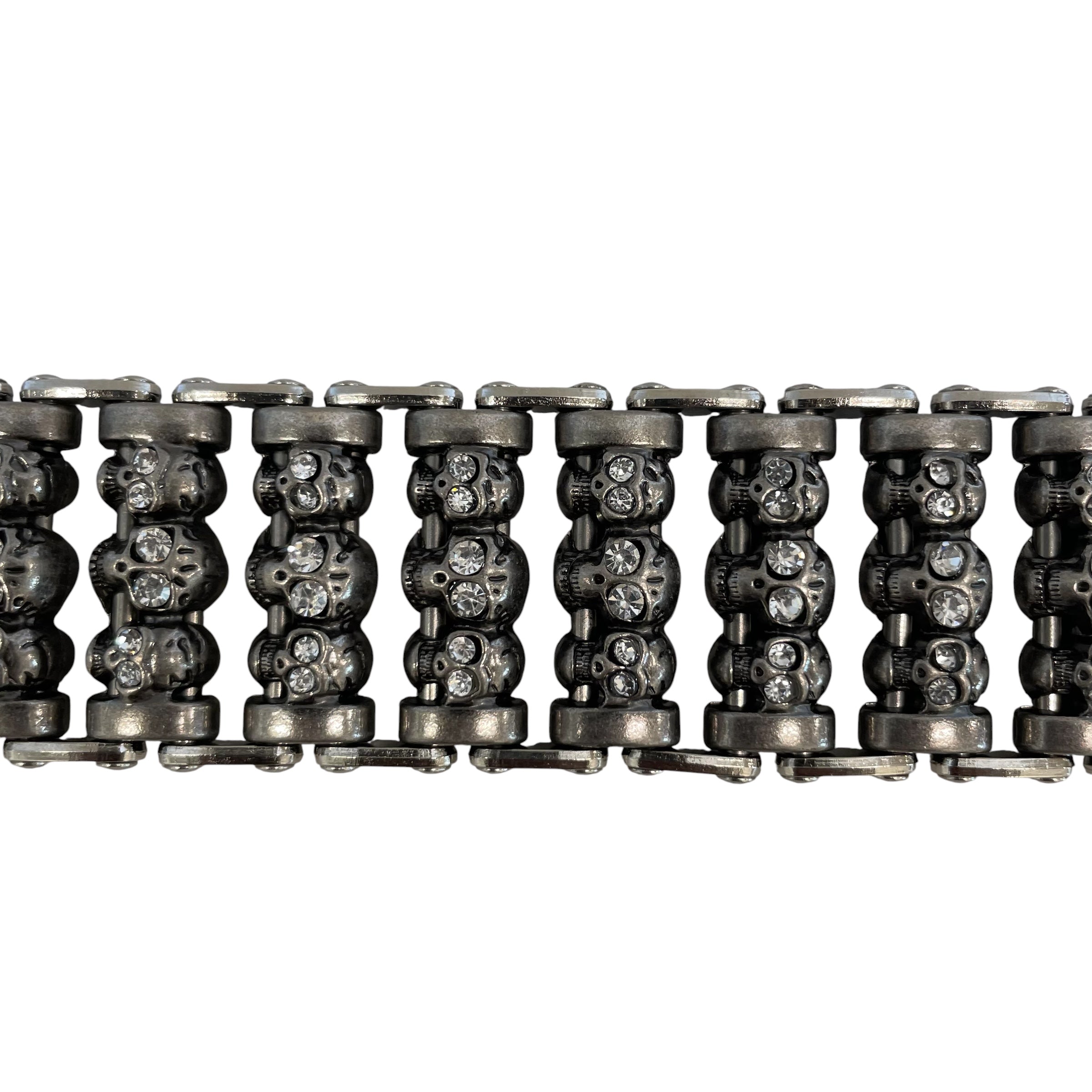 Stolen Arts/Belt/GRY/M's/skulls/gem eyes/blk belt view 3