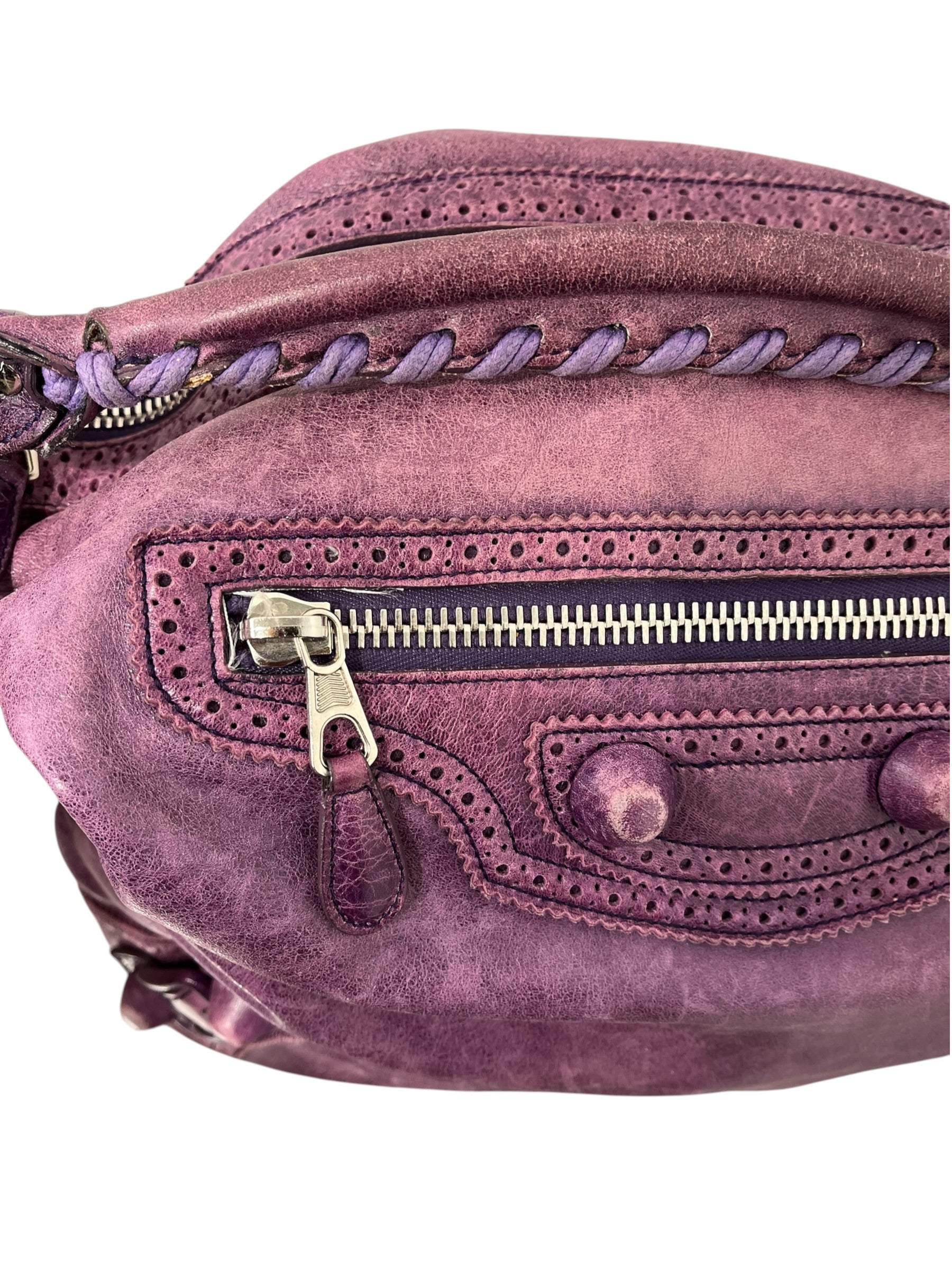 BALENCIAGA/Bag/Leather/PPL/MOTO GIANT BROGUES HOBO BAG view 7