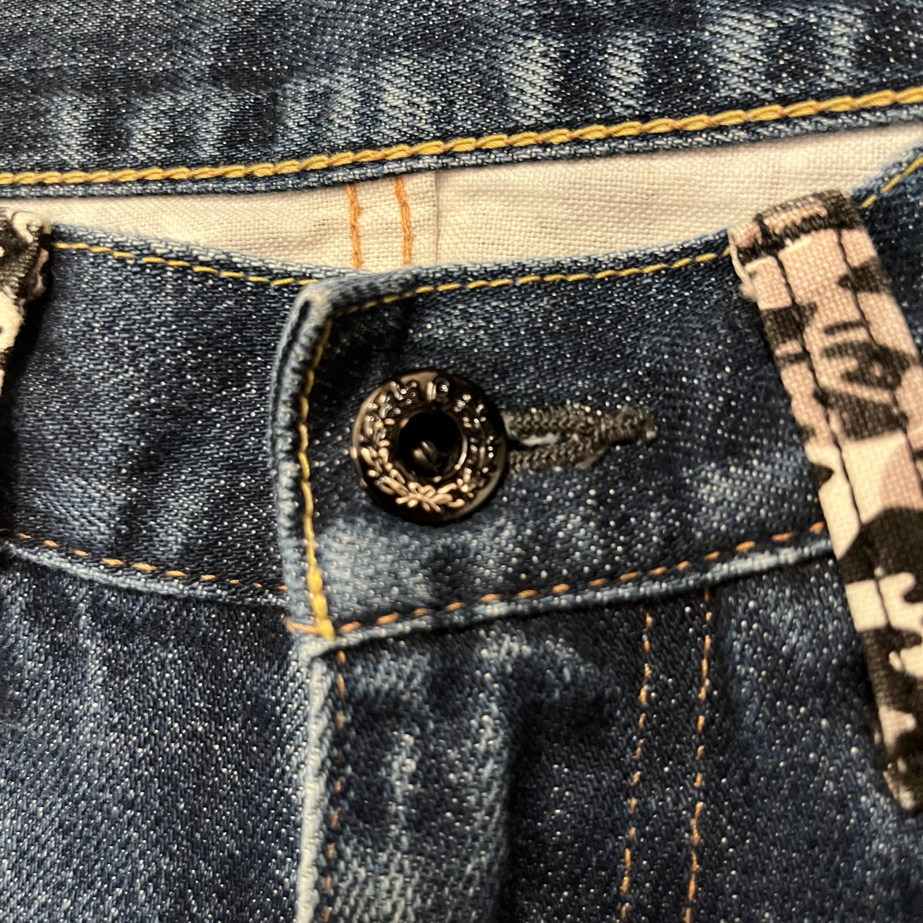 A BATHING APE/Straight Pants/M/Denim/BLU/2000s leopard view 5