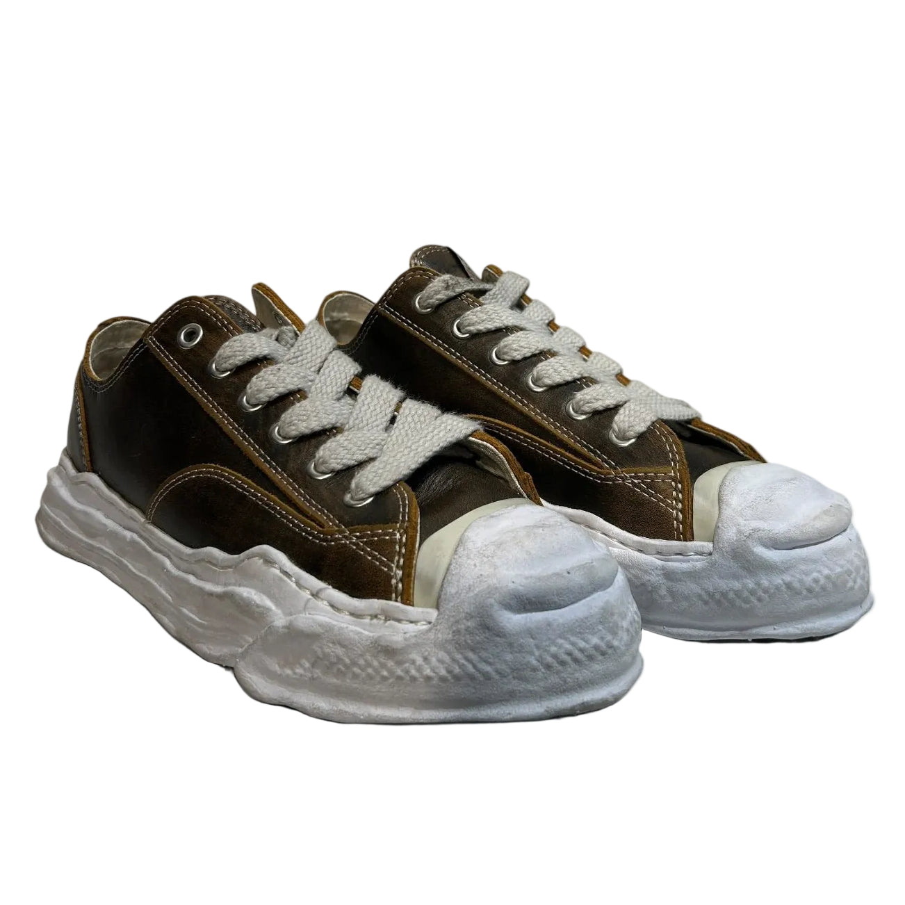 MIHARA YASUHIRO/Low-Sneakers/EU 45/Leather/BRW/distressed look view 1