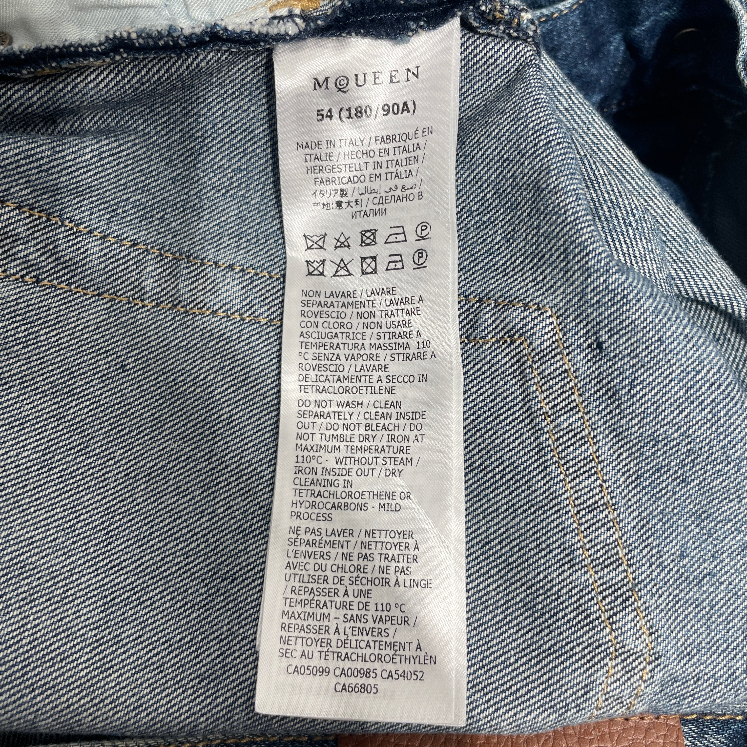 Alexander McQueen/Pants/54/Cotton/BLU/ view 4