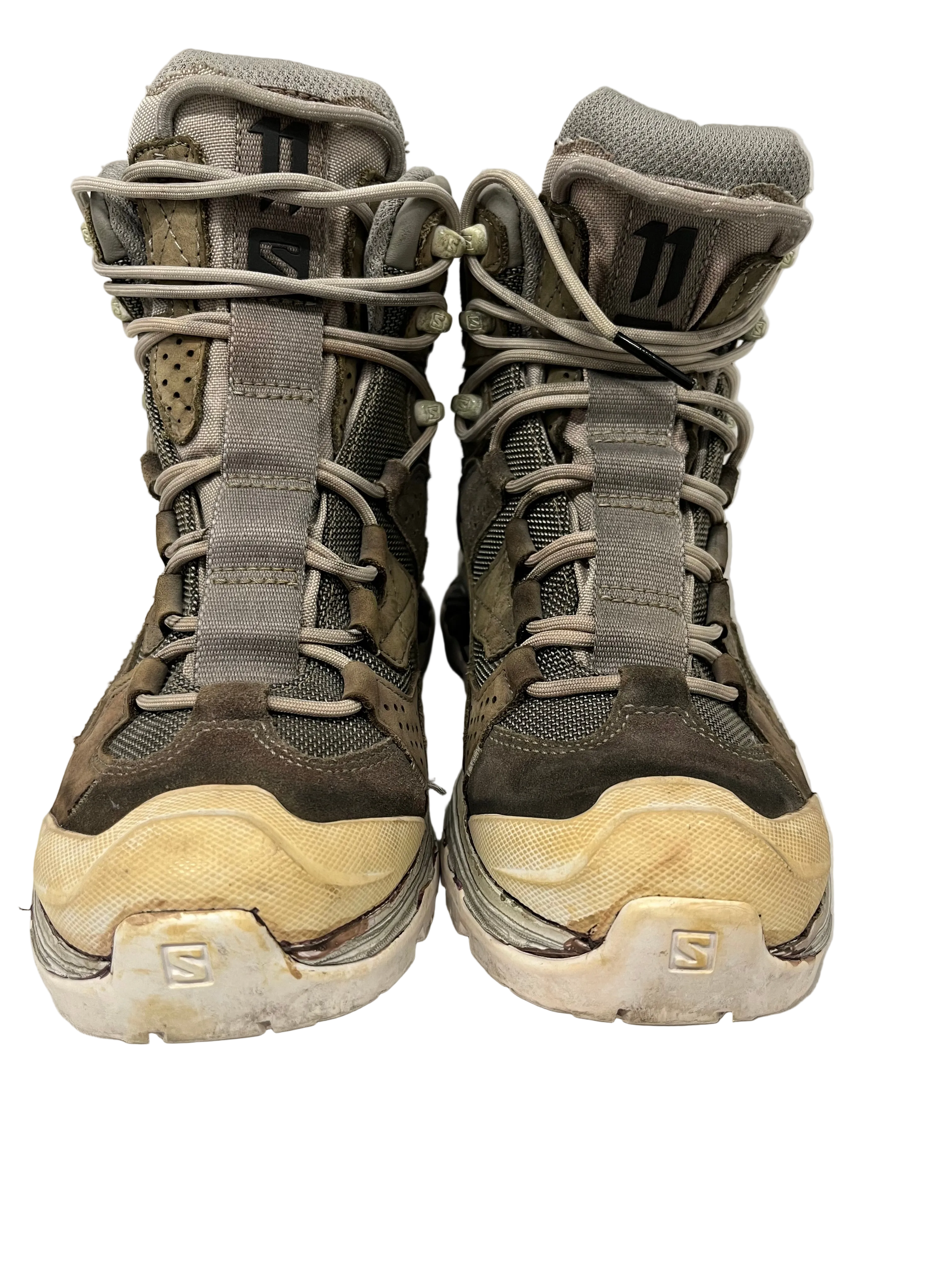 11 By Boris Bidjan Saberi/Booties/US 6/Cotton/GRY/panelled-design leather boot view 5