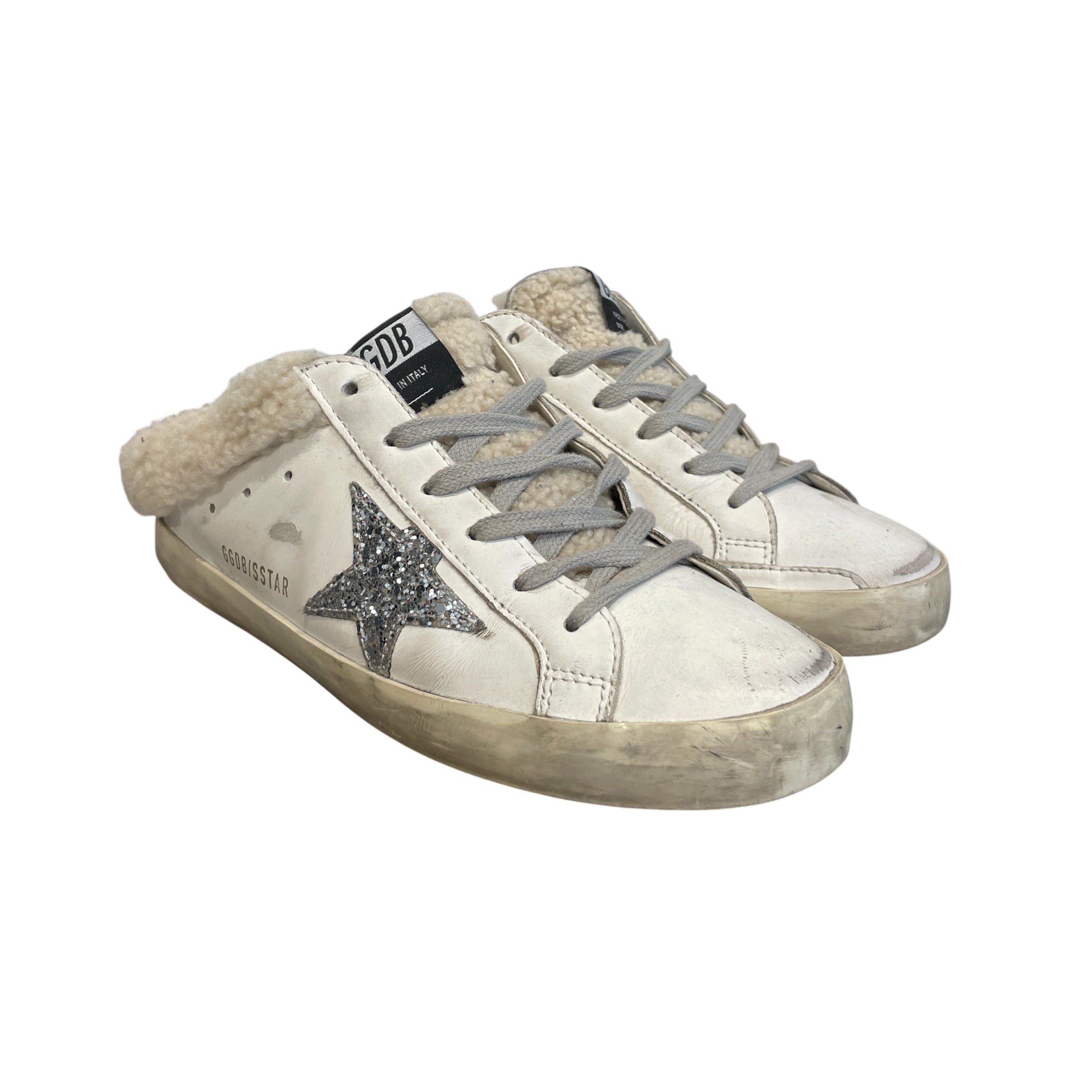 GOLDEN GOOSE/Low-Sneakers/EU 39/Leather/WHT/GLITTER STAR / SLIDE ON view 1