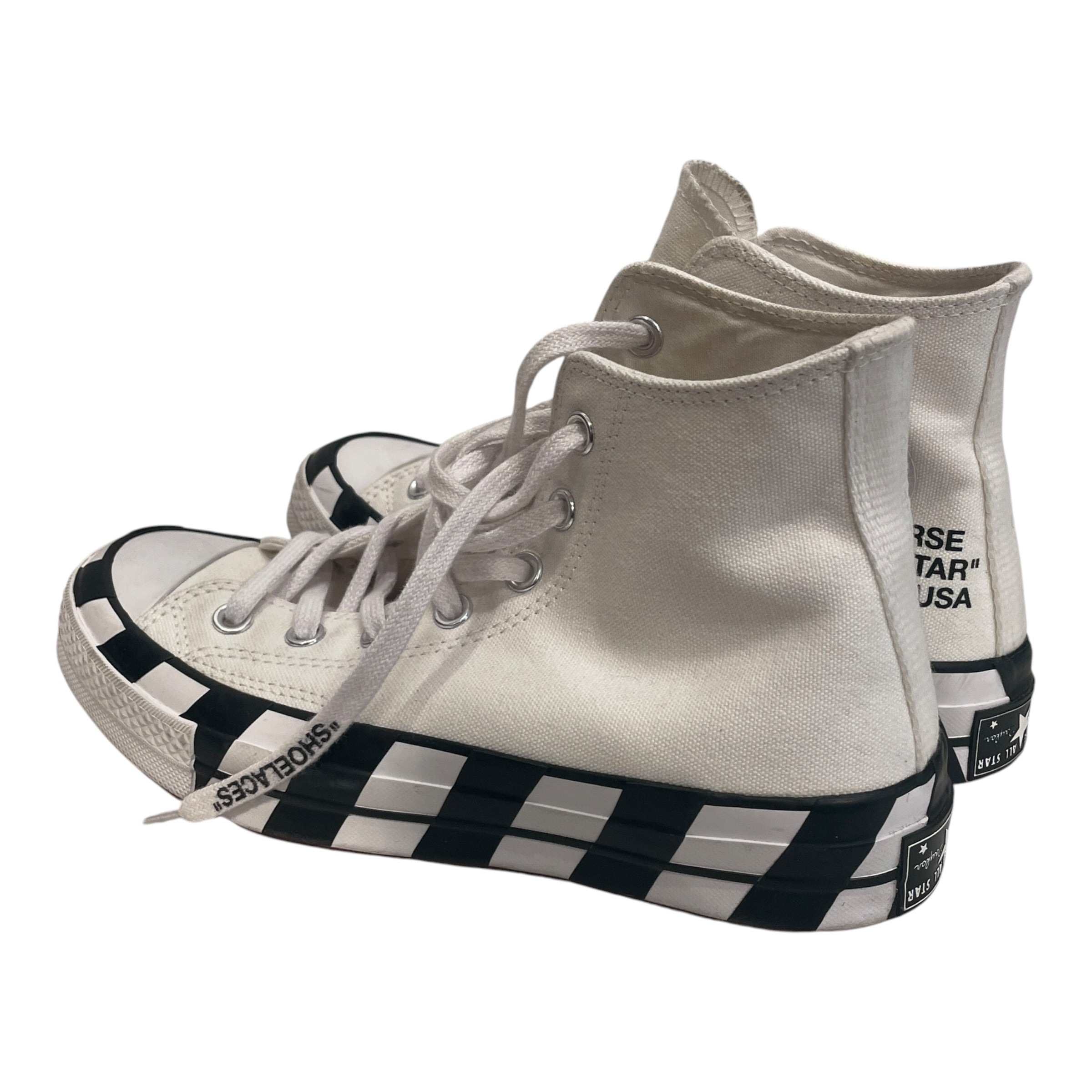 OFF-WHITE/CONVERSE/Hi-Sneakers/US 8/Stripe/Cotton/WHT/CHUCK 70/INDUSTRIAL TEXT view 2