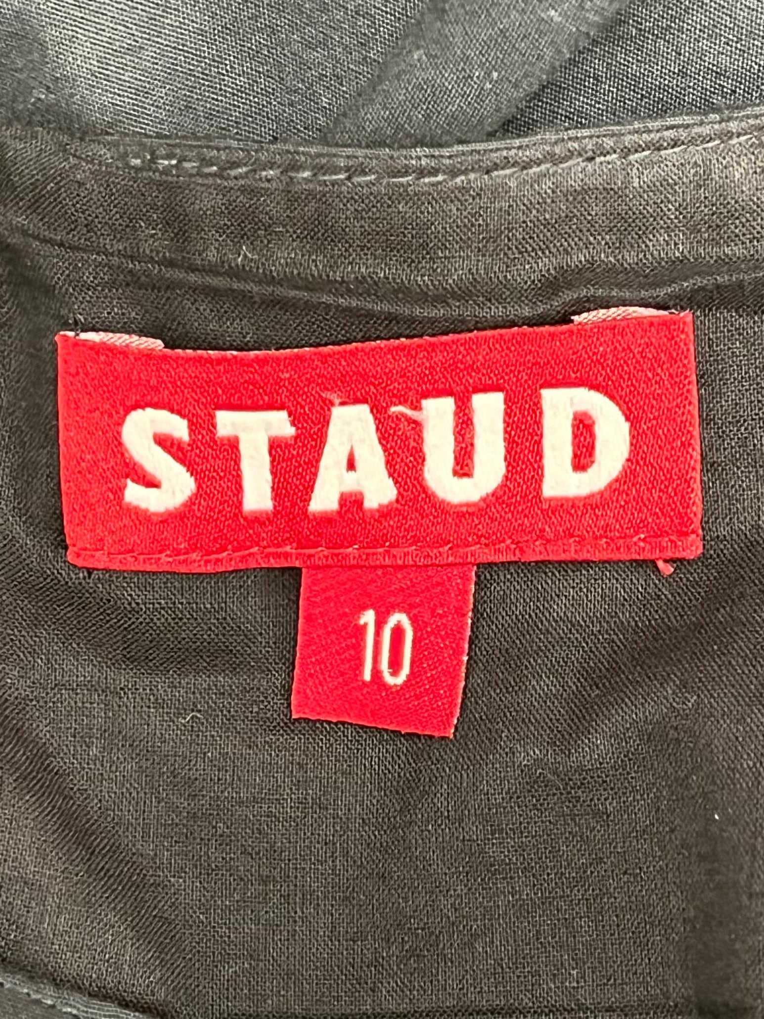 STAUD/Dress/10/Cotton/BLK/BUTTON FRONT ZIP BACK view 3