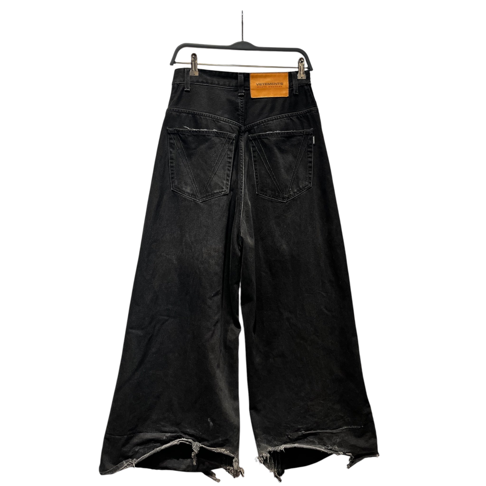 VETEMENTS/Straight Pants/M/Denim/BLK/Distressed/VETEMENTS DESTROYED DENIM view 2