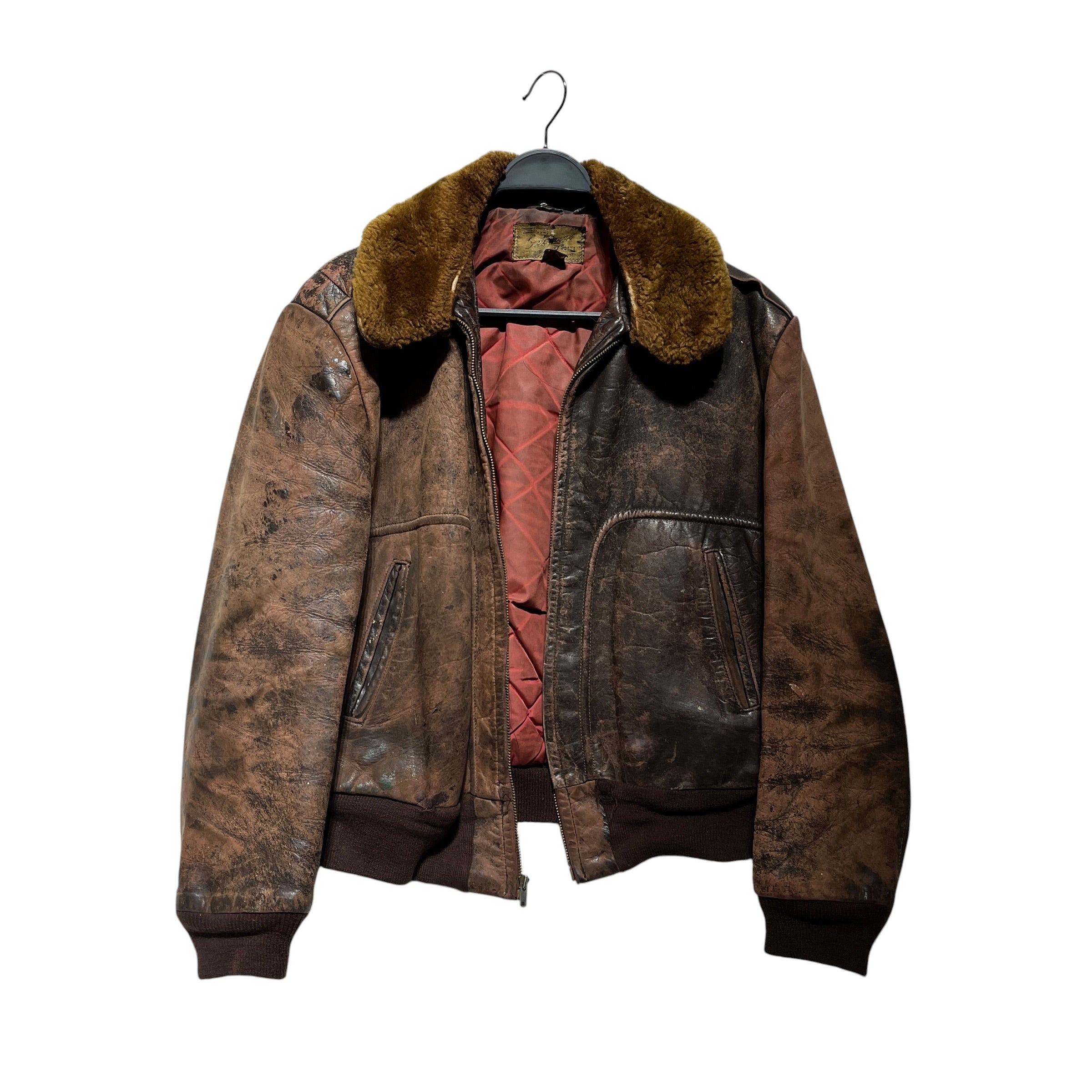 sears/Leather Jkt/Leather/BRW/talon zip, salmon gut view 1
