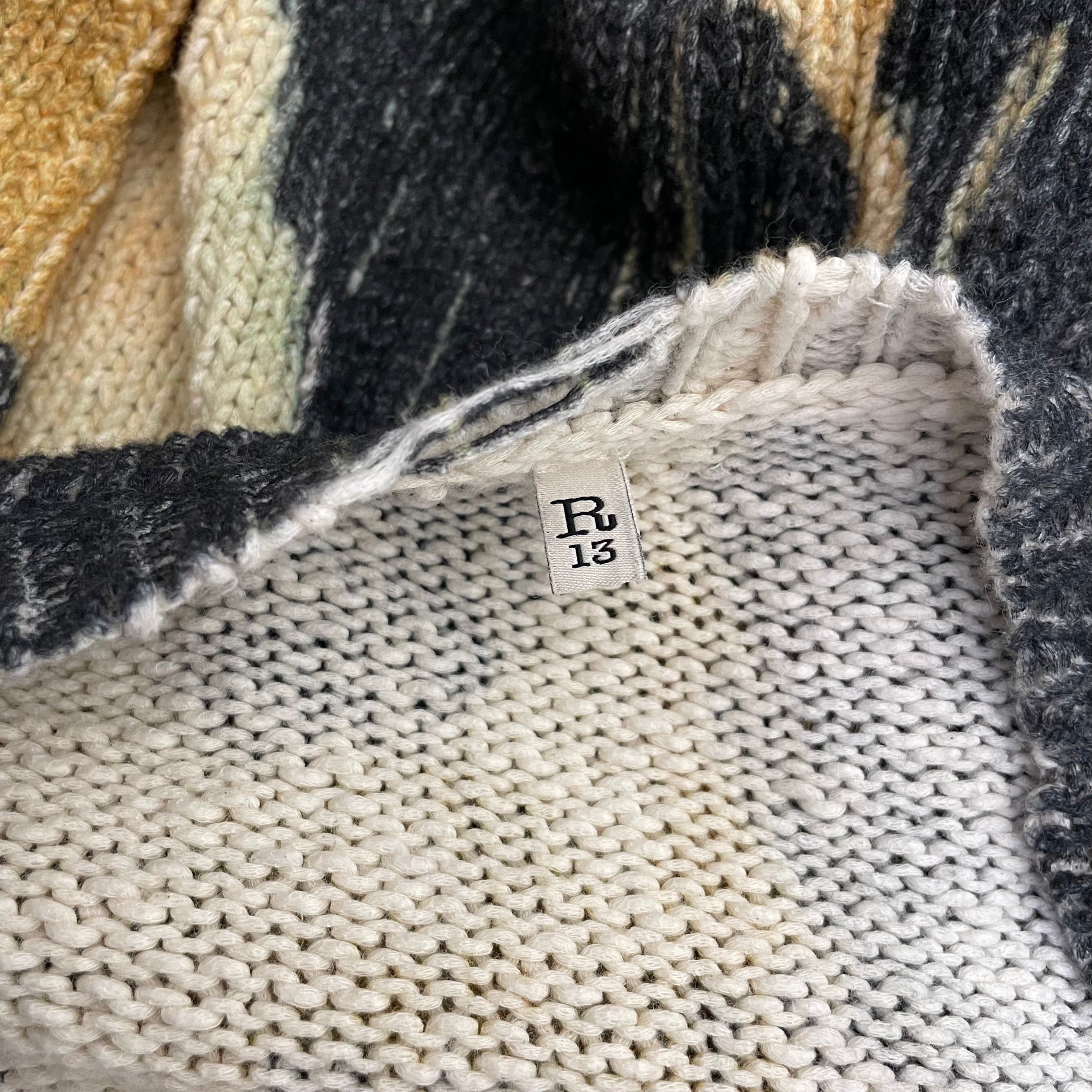 R13/Cardigan/XS/Leopard/Cotton/GLD/printed oversized cardigan view 3