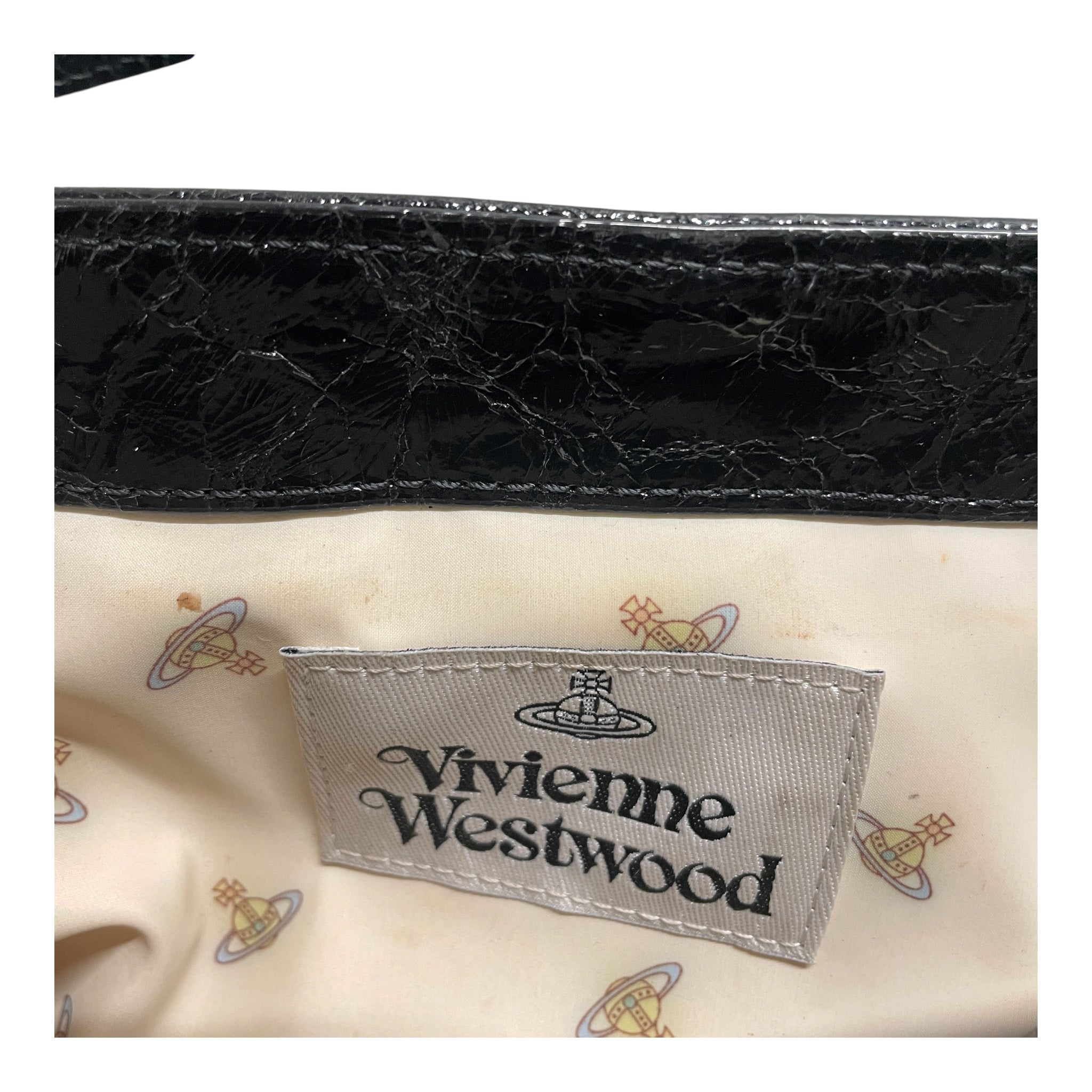 Vivienne Westwood/Bag/Suede/BLK/silver decorative buckle view 3