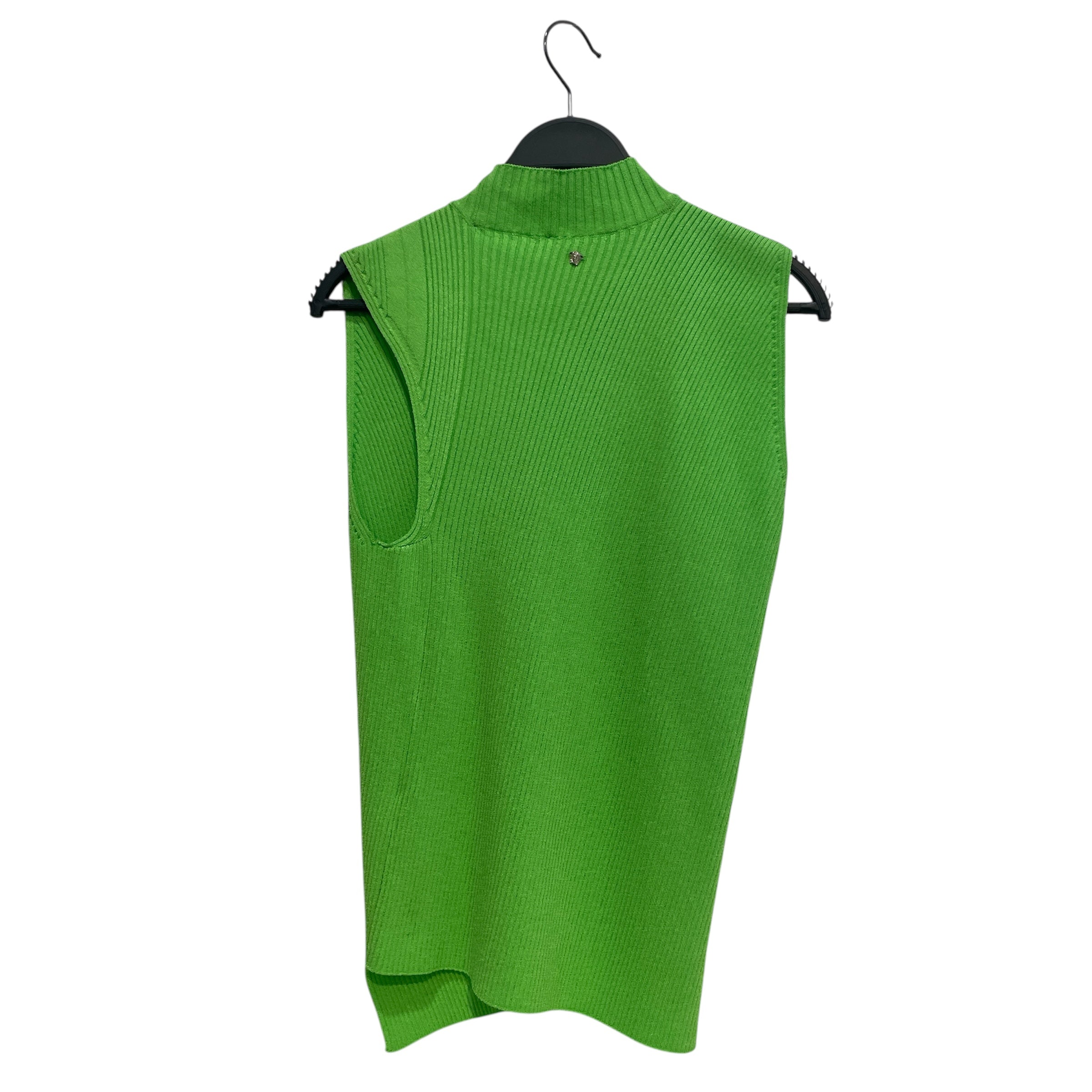 VERSACE/SL Cut & Sew/44/Cotton/GRN/Turtle Neck/Asymmetric Cutout Knit Tank view 2