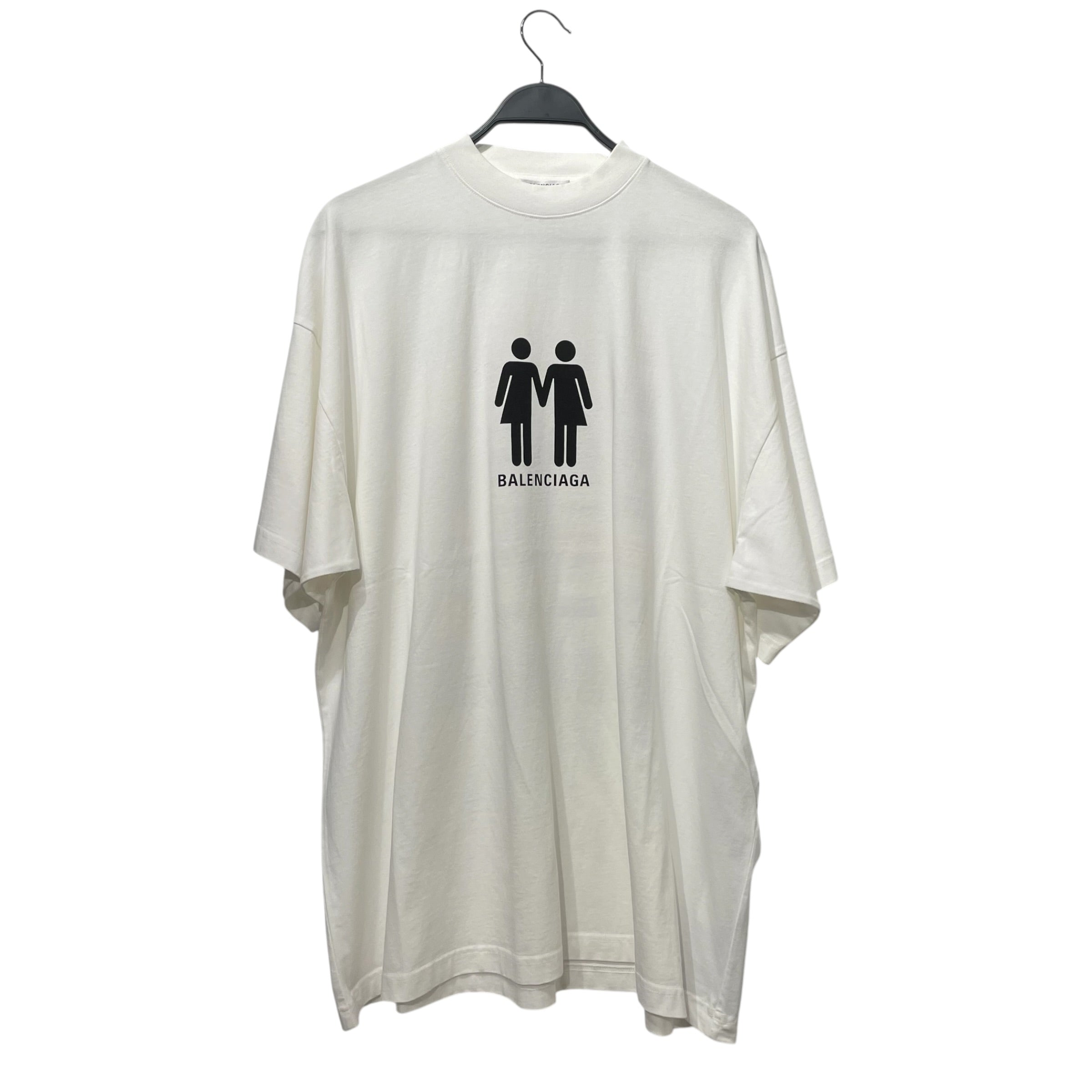 BALENCIAGA/T-Shirt/4/Cotton/WHT/boy girl view 1