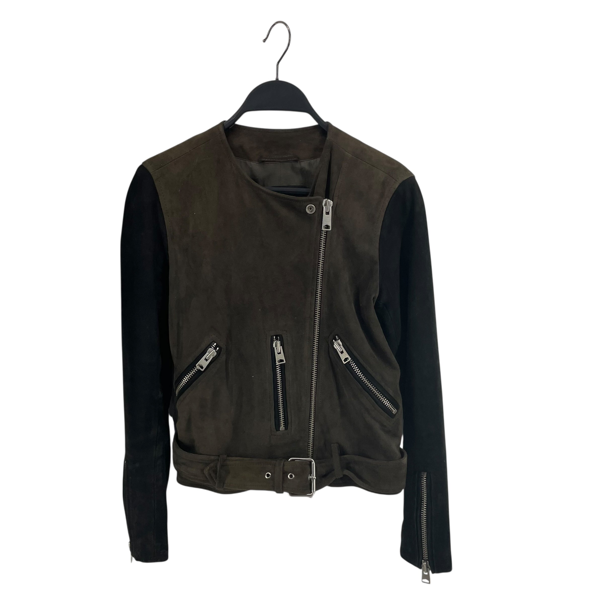 ALLSAINTS/Leather Jkt/2/Suede/BRW/BLK SLEEVES view 1