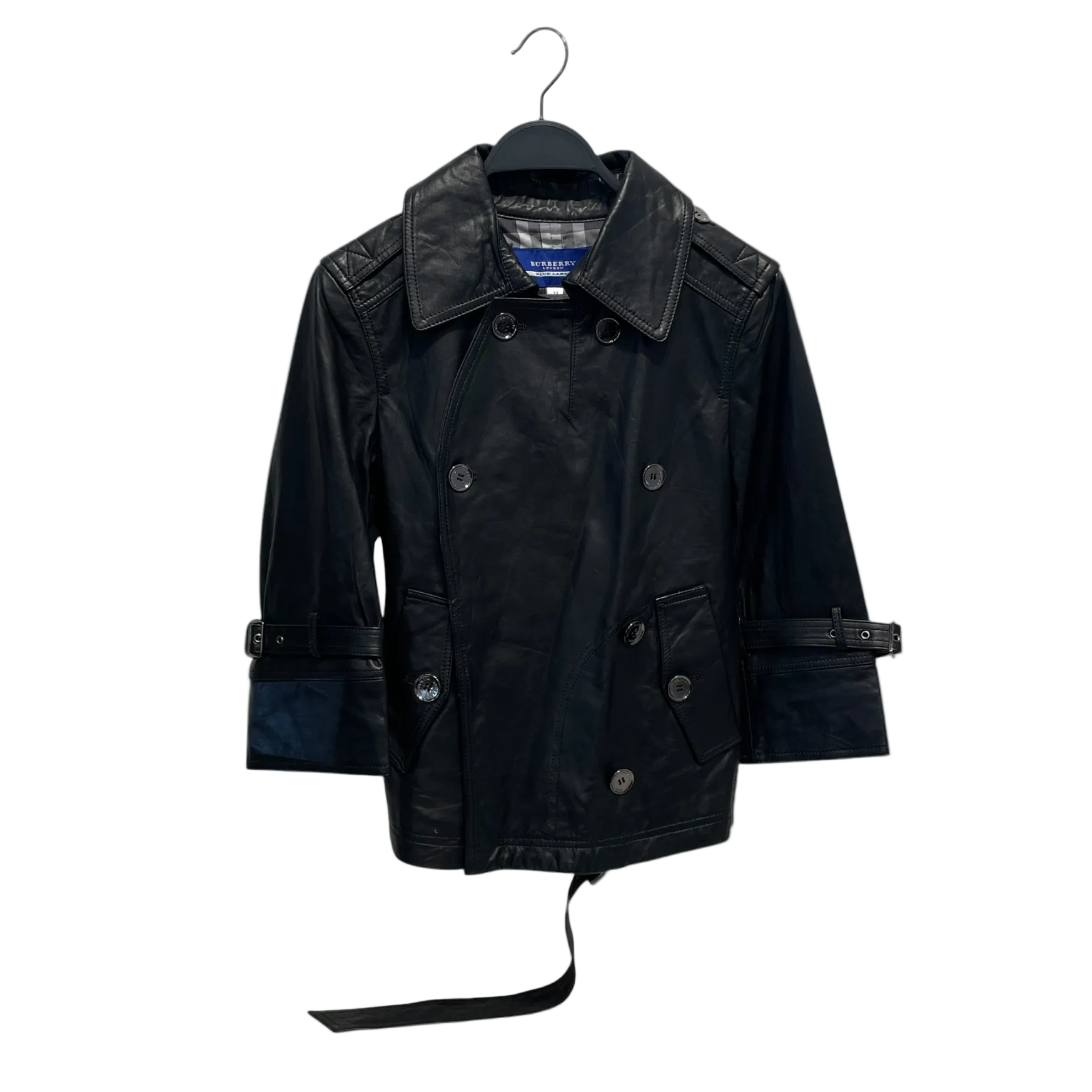 BURBERRY BLUE LABEL/Leather Jkt/40/Leather/BLK/ view 1