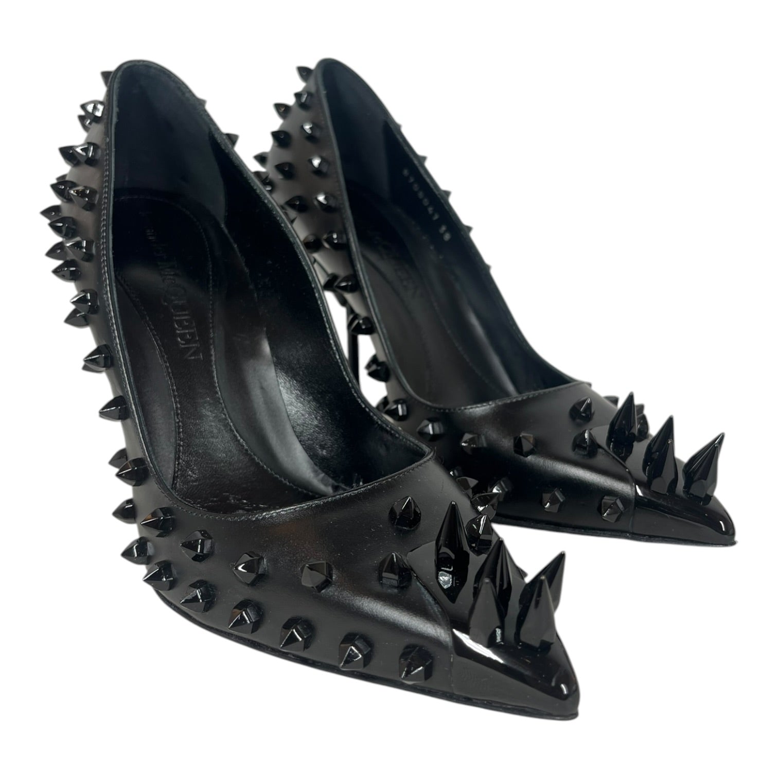Alexander McQueen/Heels/EU 38/Leather/BLK/STUDDED LEATHER HEELS view 3
