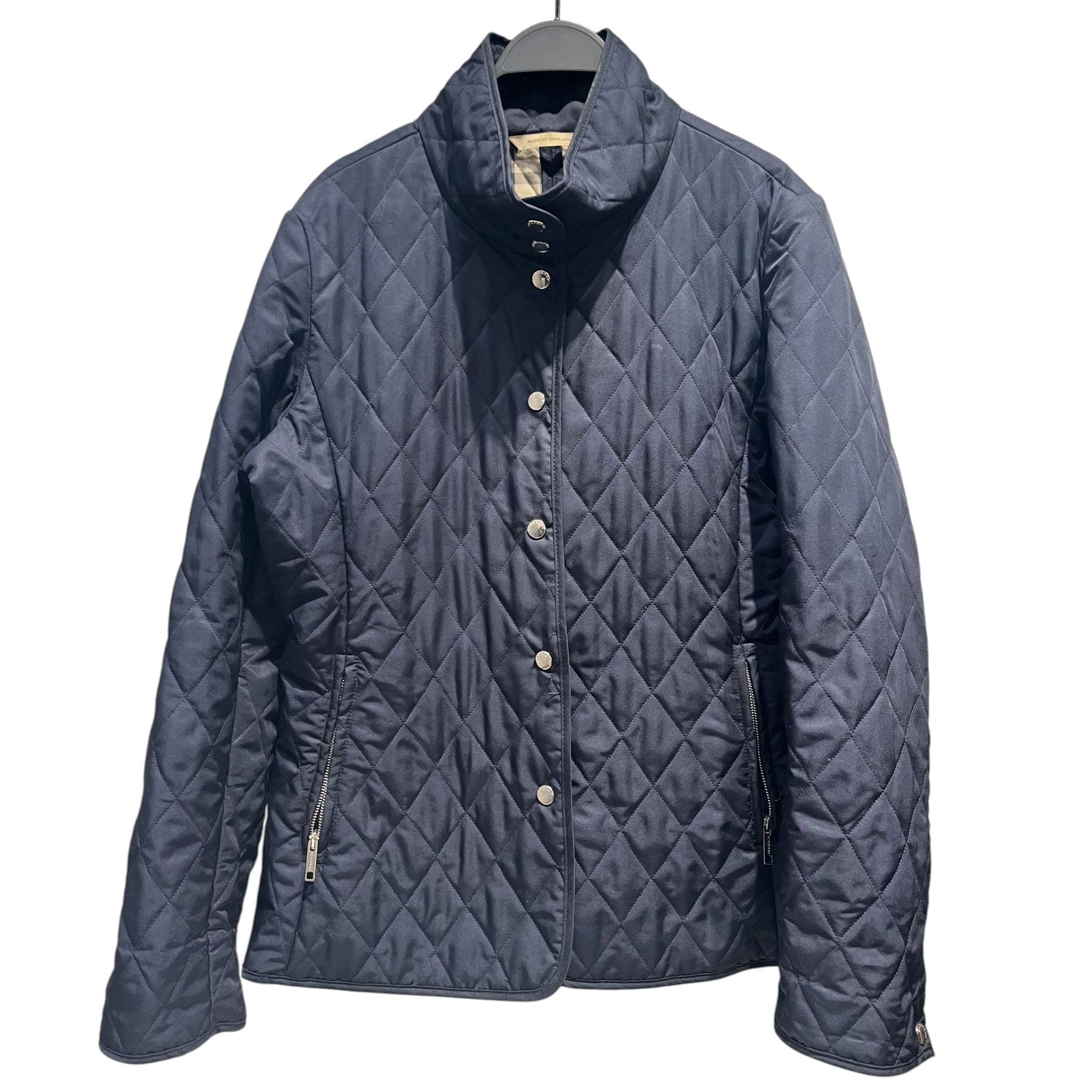 BURBERRY LONDON/Quilted Jkt/S/Polyester/NVY/Plaid Lined view 1