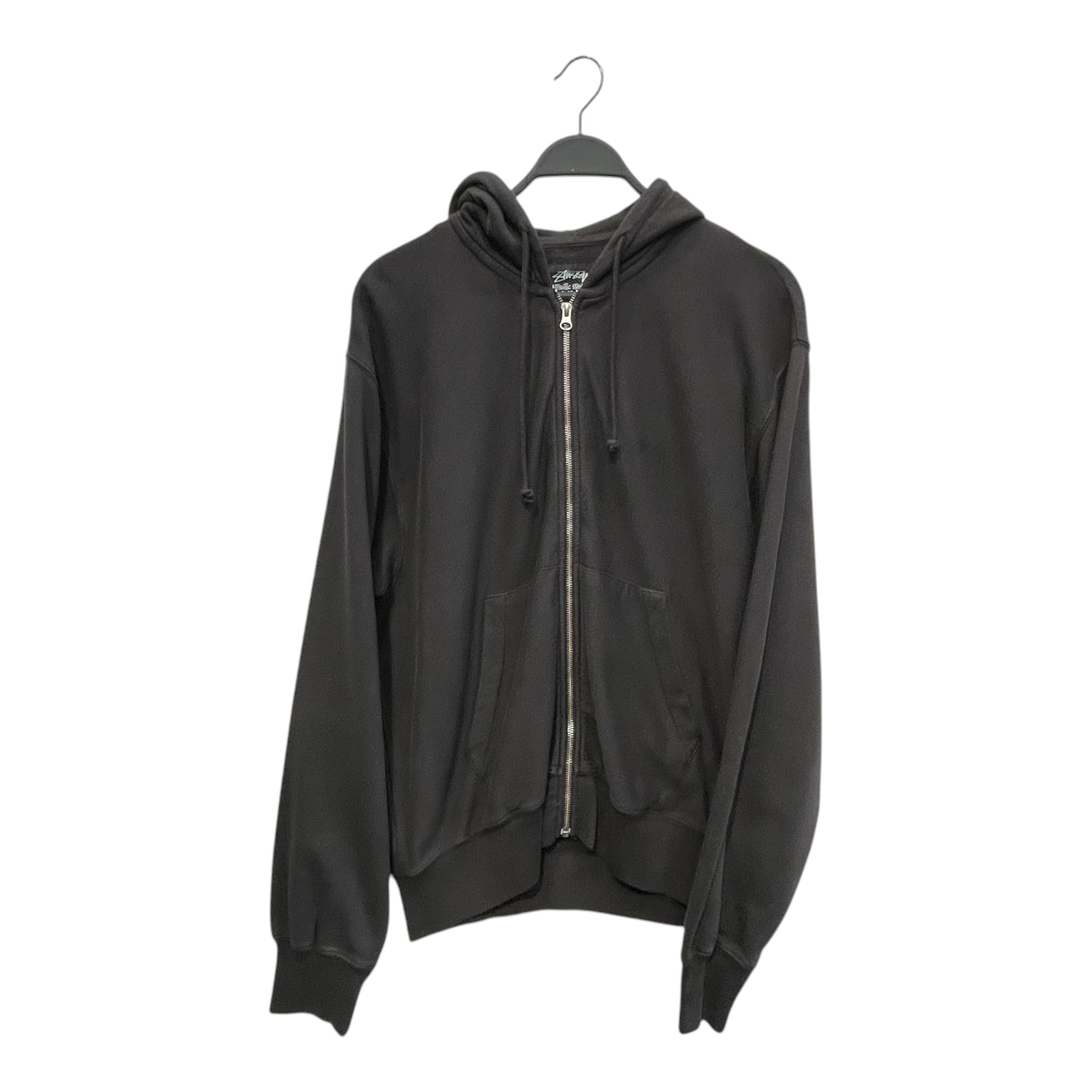 STUSSY/Zip Up Hoodie/M/Cotton/GRY/DARK GRAY ZIP UP HOODIE view 1
