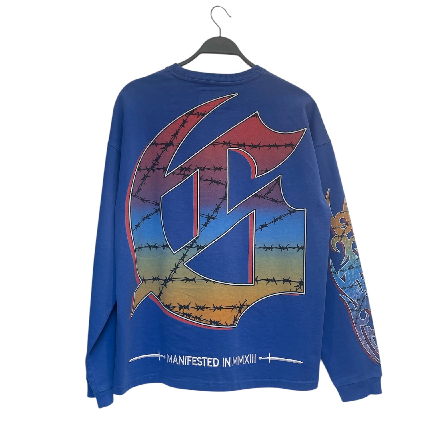 GODSPEED NEW YORK/LS T-Shirt/S/Cotton/BLU/Graphic/skeleton skateboard/godspeed view 2