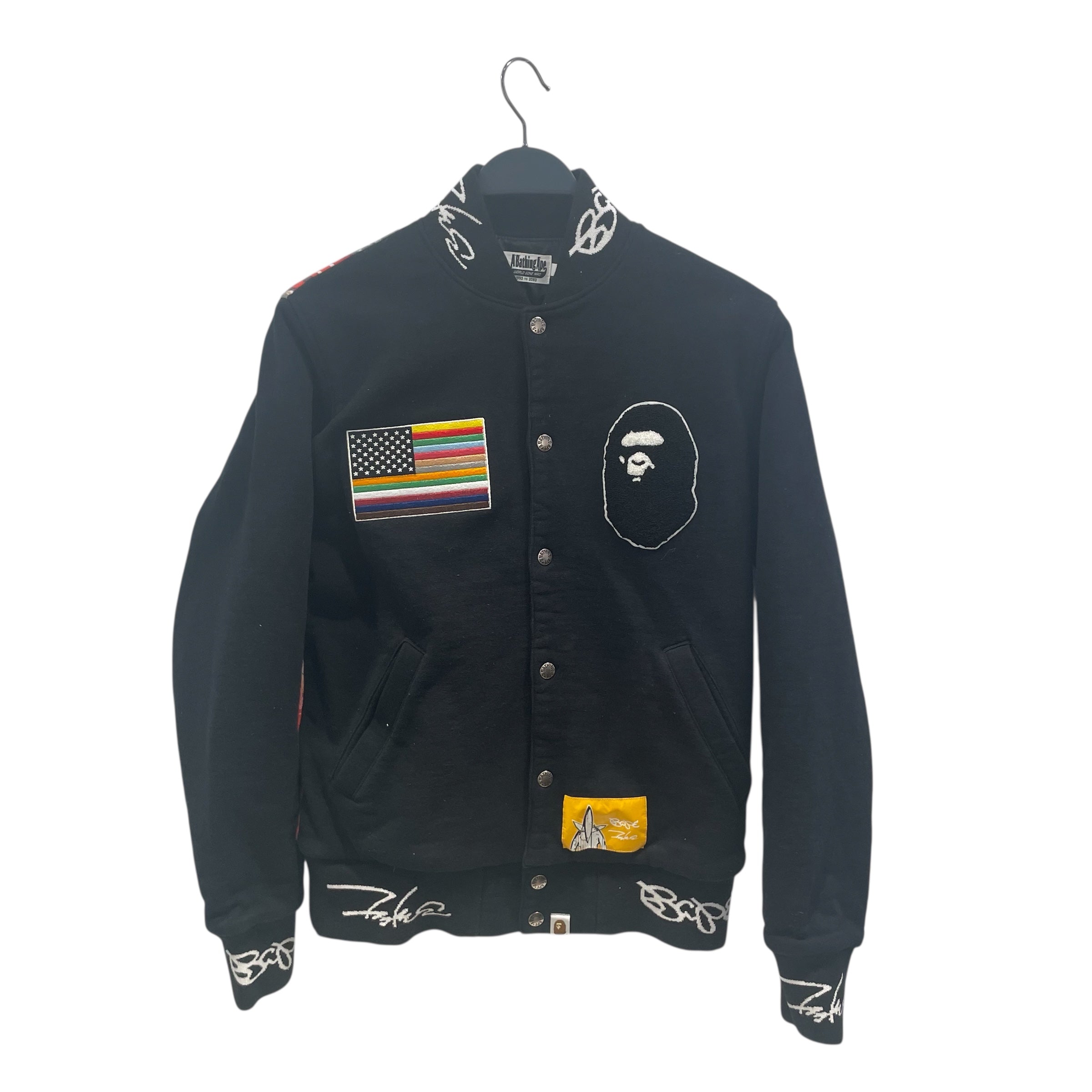 A BATHING APE/Jacket/L/Cotton/BLK/BAPE JKT PATCHES FLAG view 1