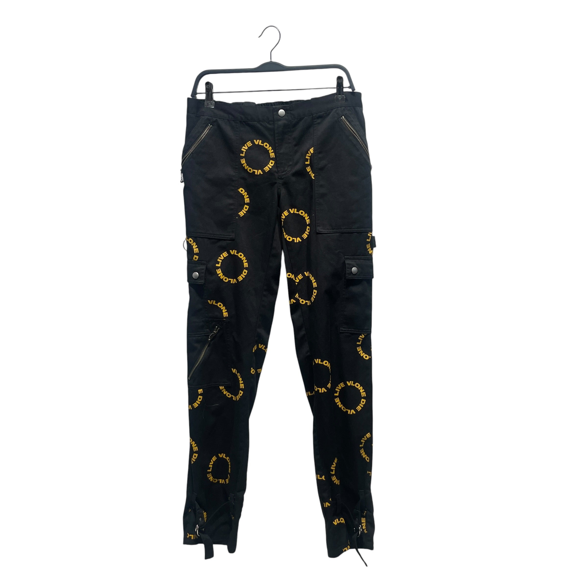 VLONE/Skinny Pants/32/Cotton/BLK/All Over Print/ view 1