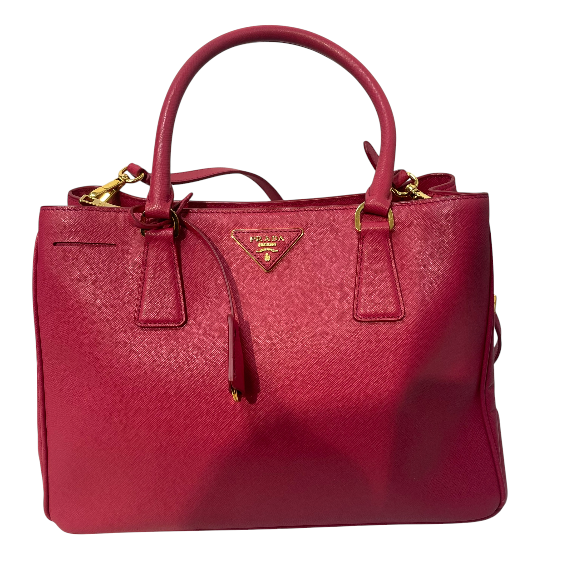 PRADA/Cross Body Bag/Leather/PNK/Saffiano Galleria Medium view 1