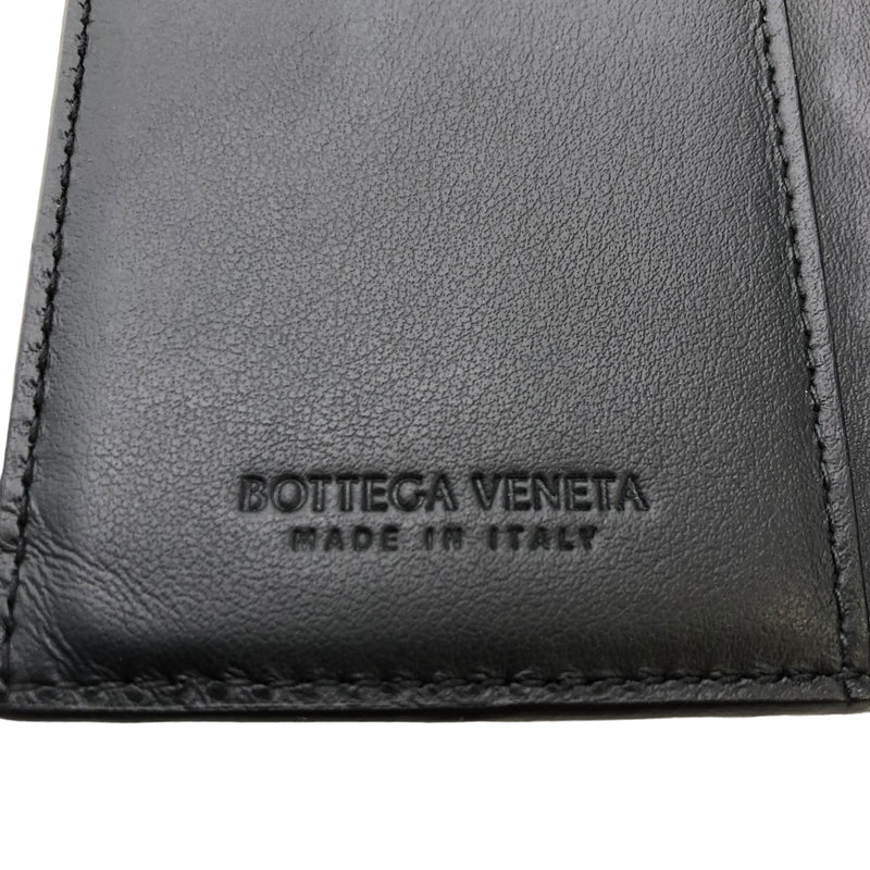 BOTTEGA VENETA/Bifold Wallet/Leather/BLK/BOTTEGA VENETA INTRECCIATO FLA